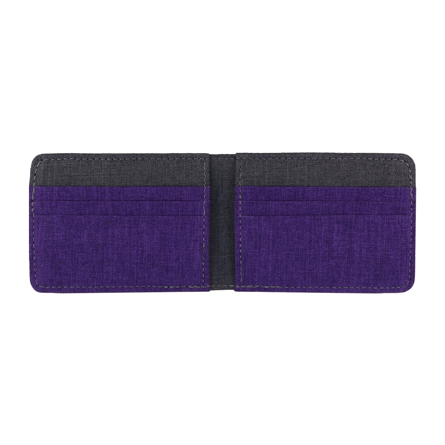 Purple and Gray Fabric Bifold Wallet