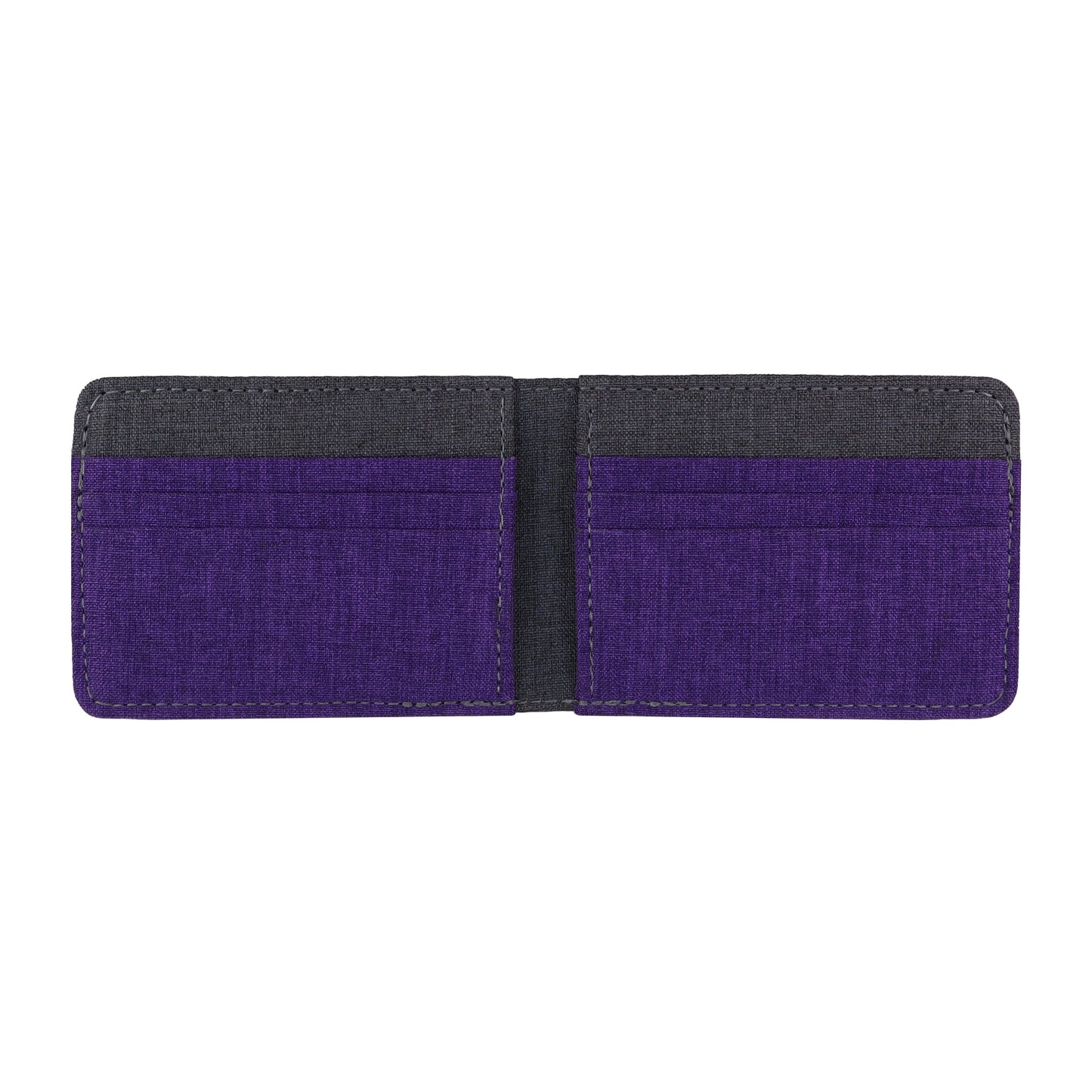 Purple and Gray Fabric Bifold Wallet