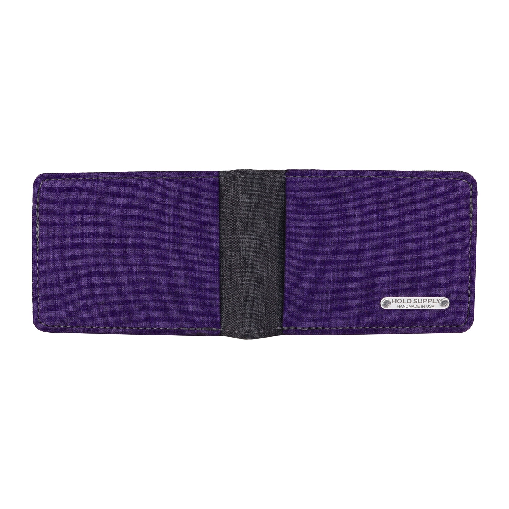 Purple and Gray Fabric Bifold Wallet