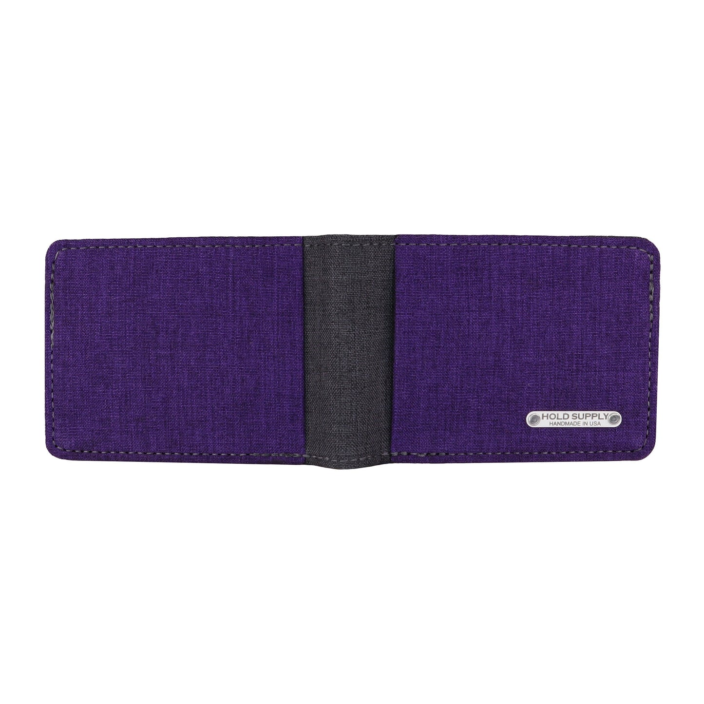 Purple and Gray Fabric Bifold Wallet