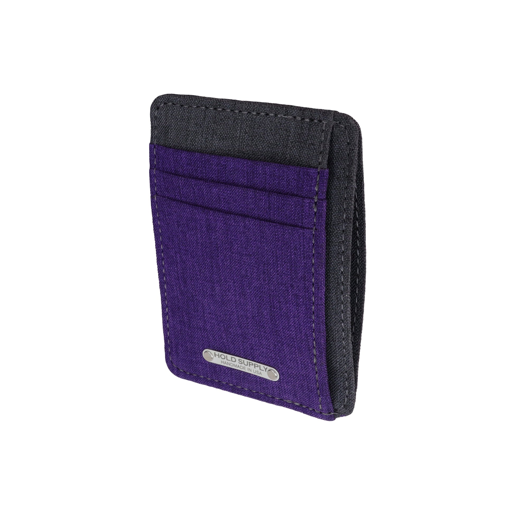 Purple and Gray Fabric Front Pocket Wallet