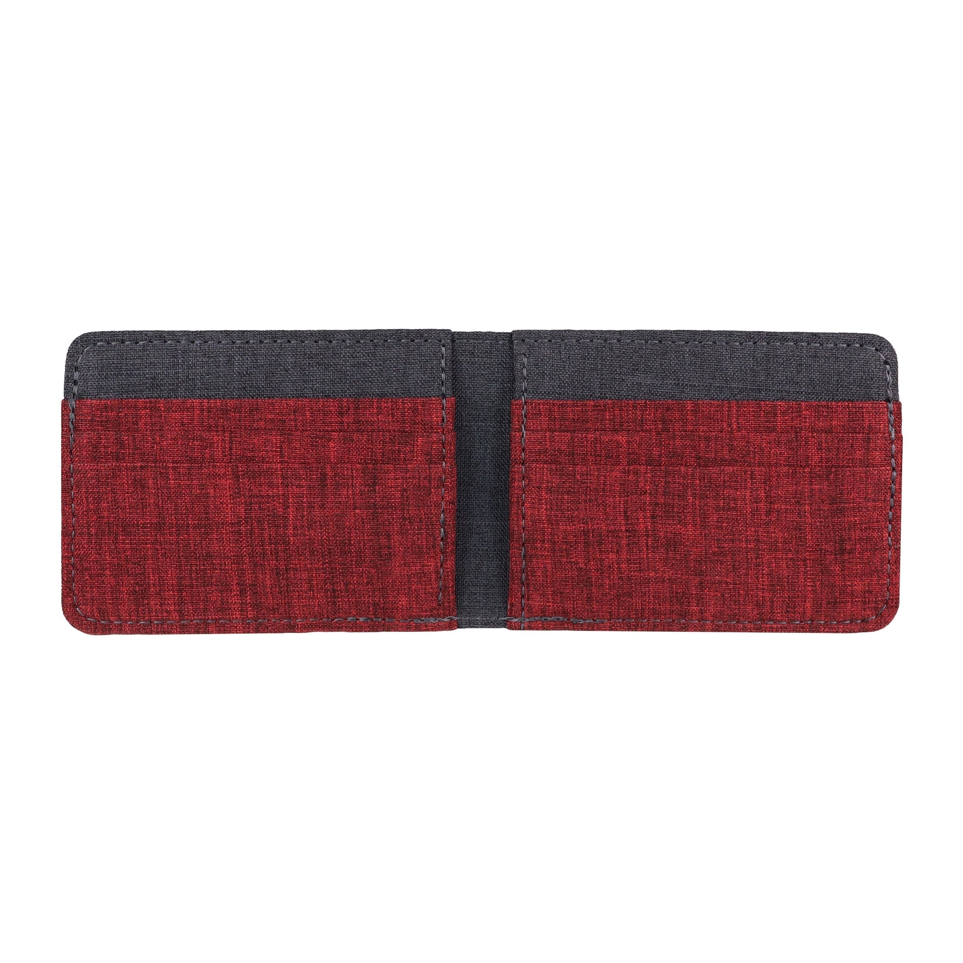 Red and Gray Fabric Bifold Wallet