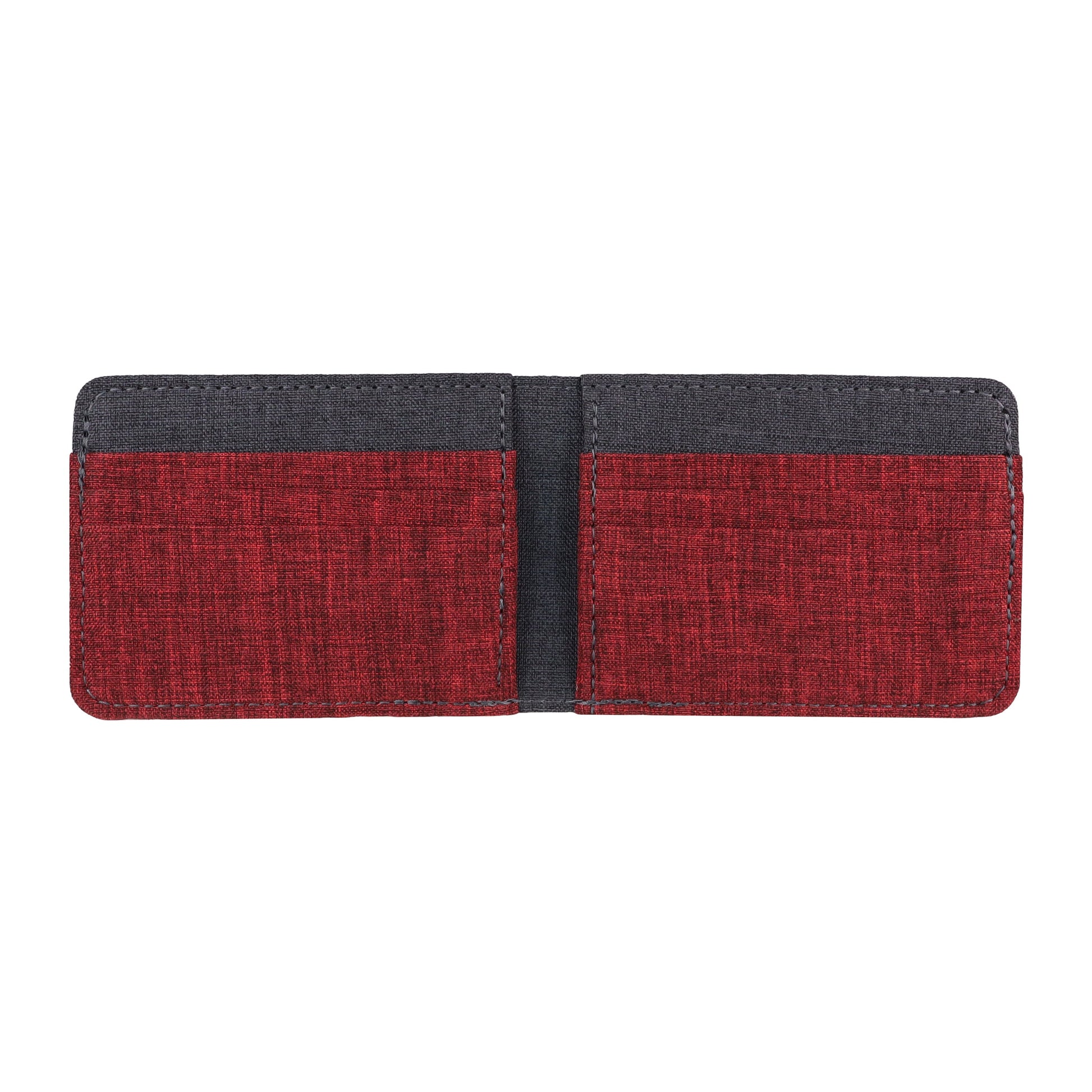 Red and Gray Fabric Bifold Wallet
