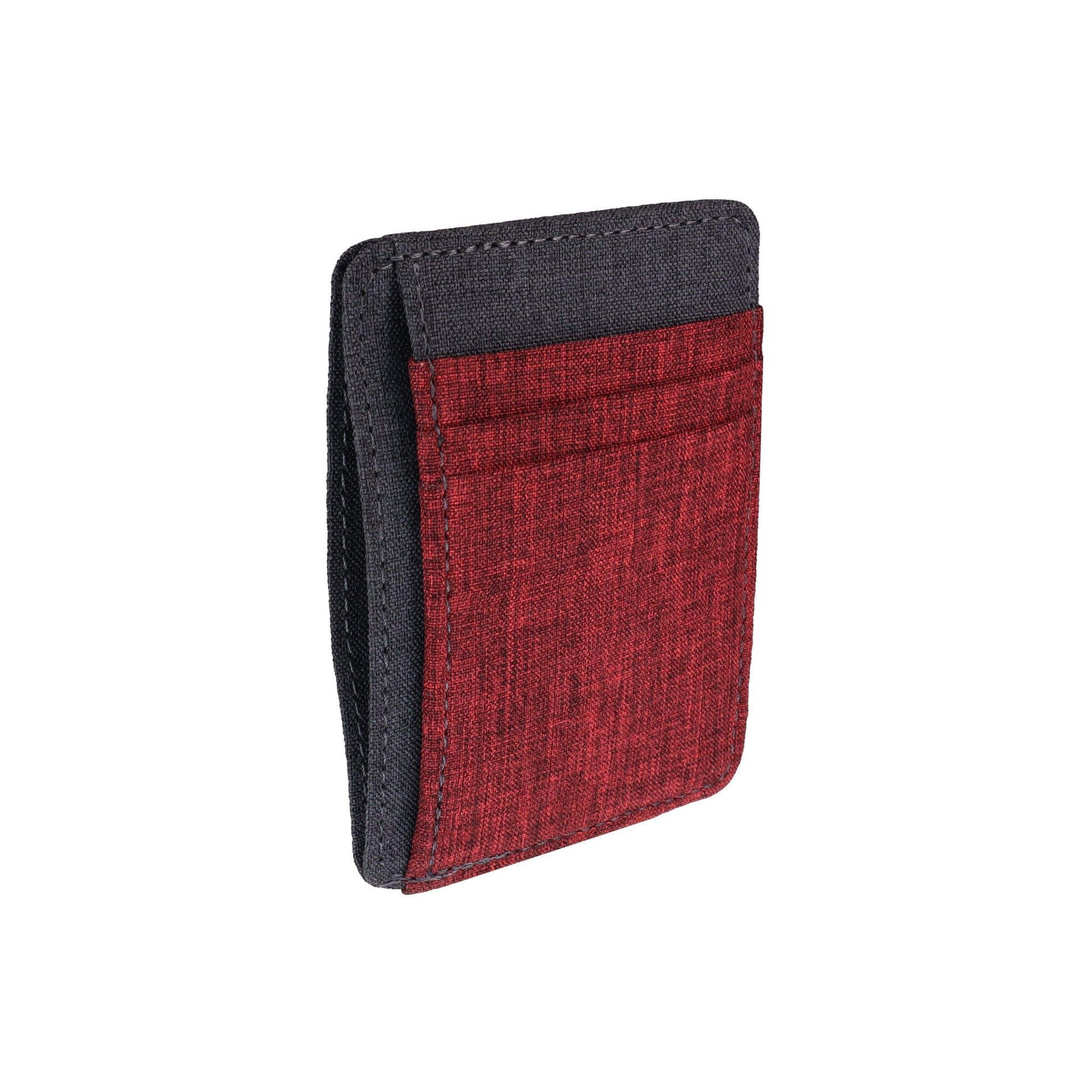 Red and Gray Fabric Front Pocket Wallet