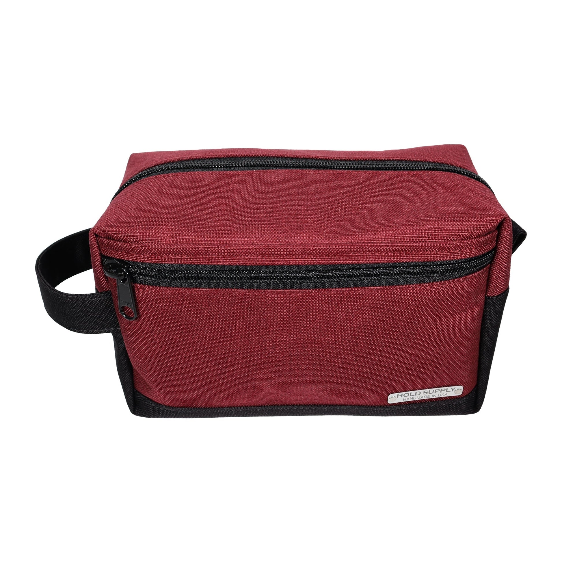 Red and Black Tall Canvas Toiletry Bag