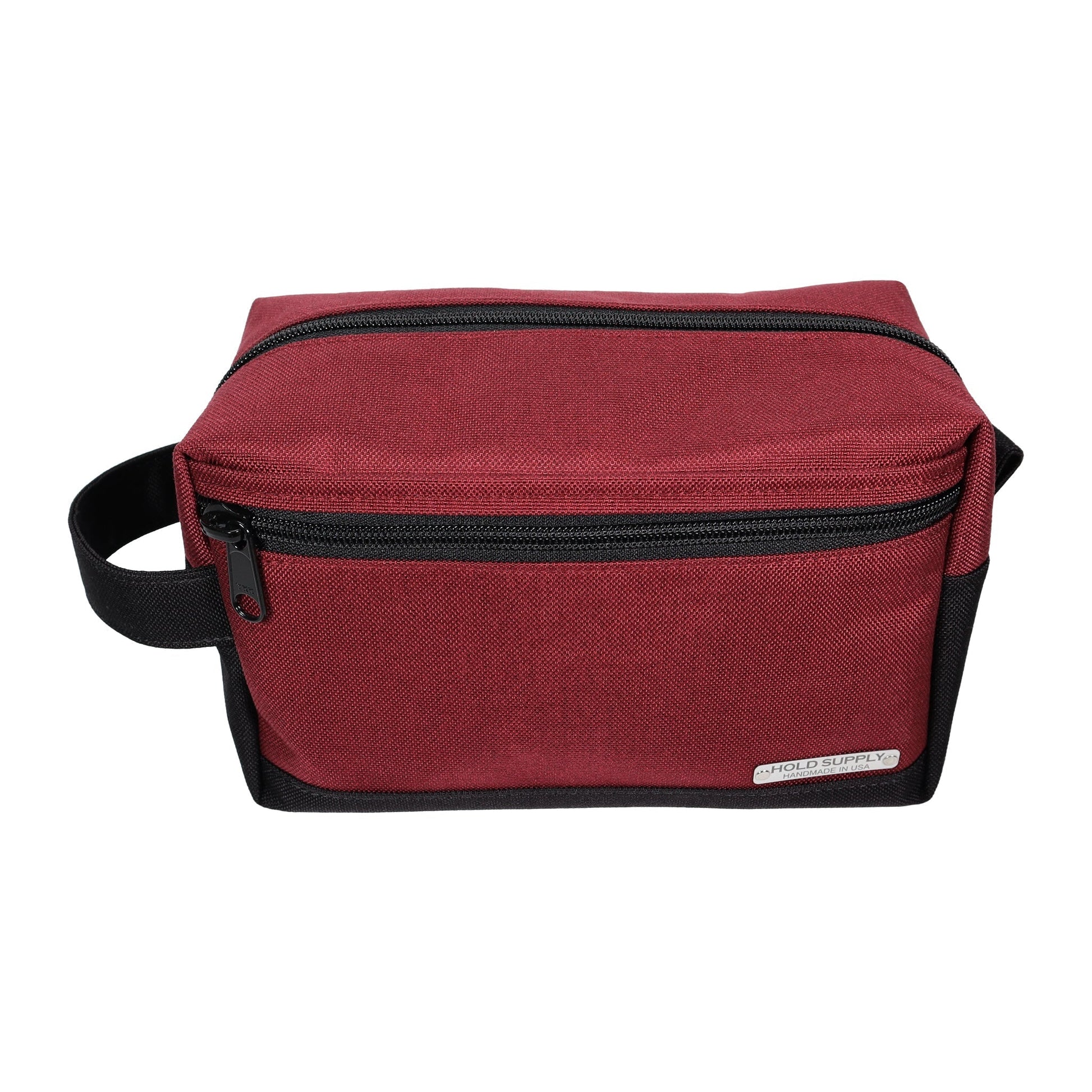Red and Black Tall Canvas Toiletry Bag