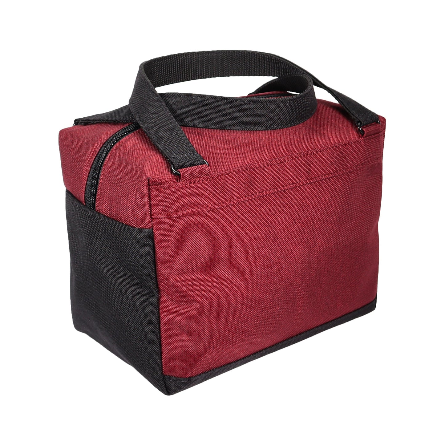 Red and Black Insulated Canvas Zippered Lunch Bag