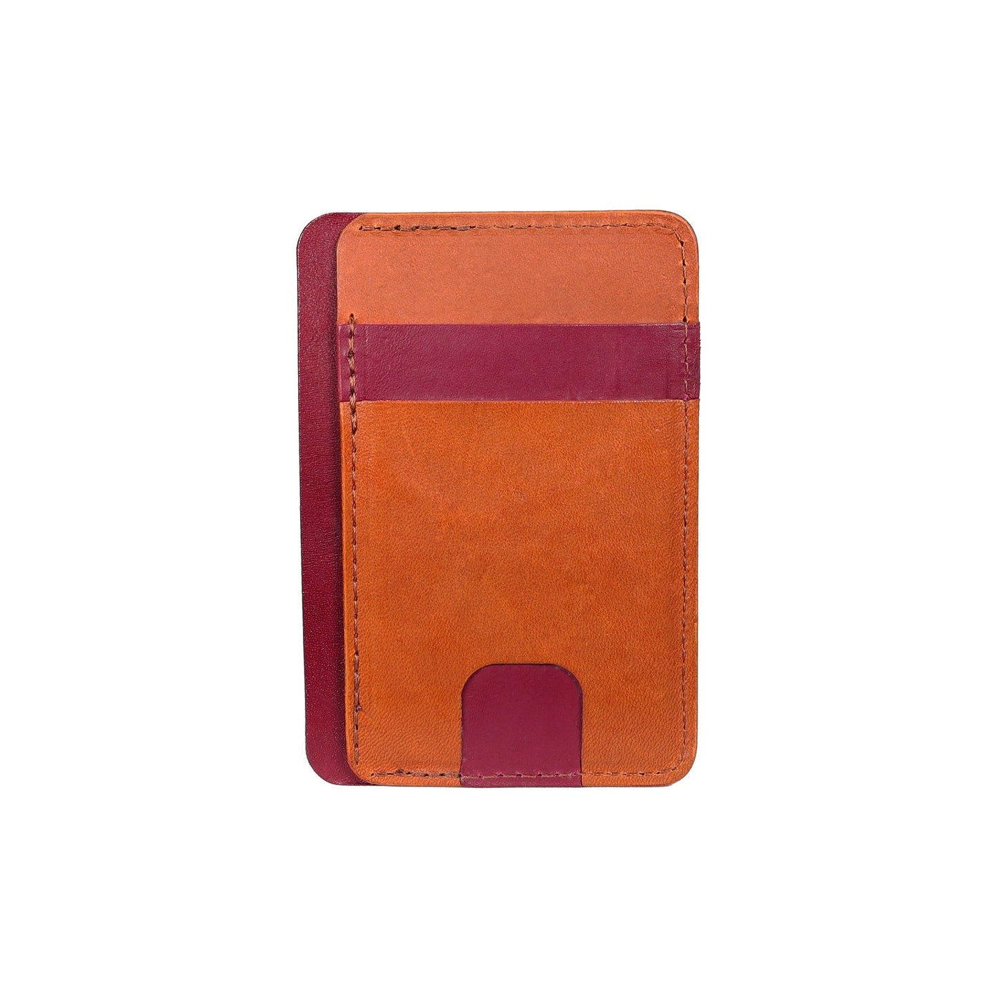 Red and Brown Leather Front Pocket Wallet