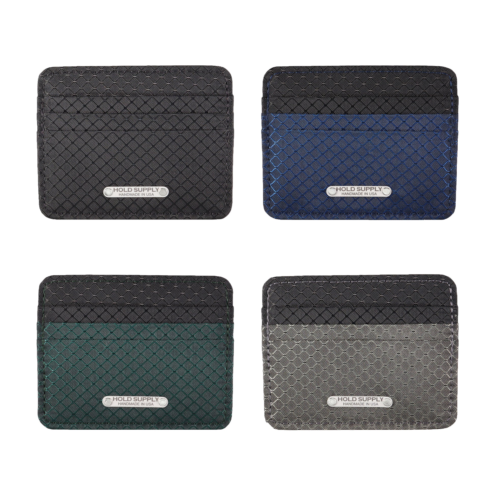 Green and Black Ripstop Card Holder Wallet