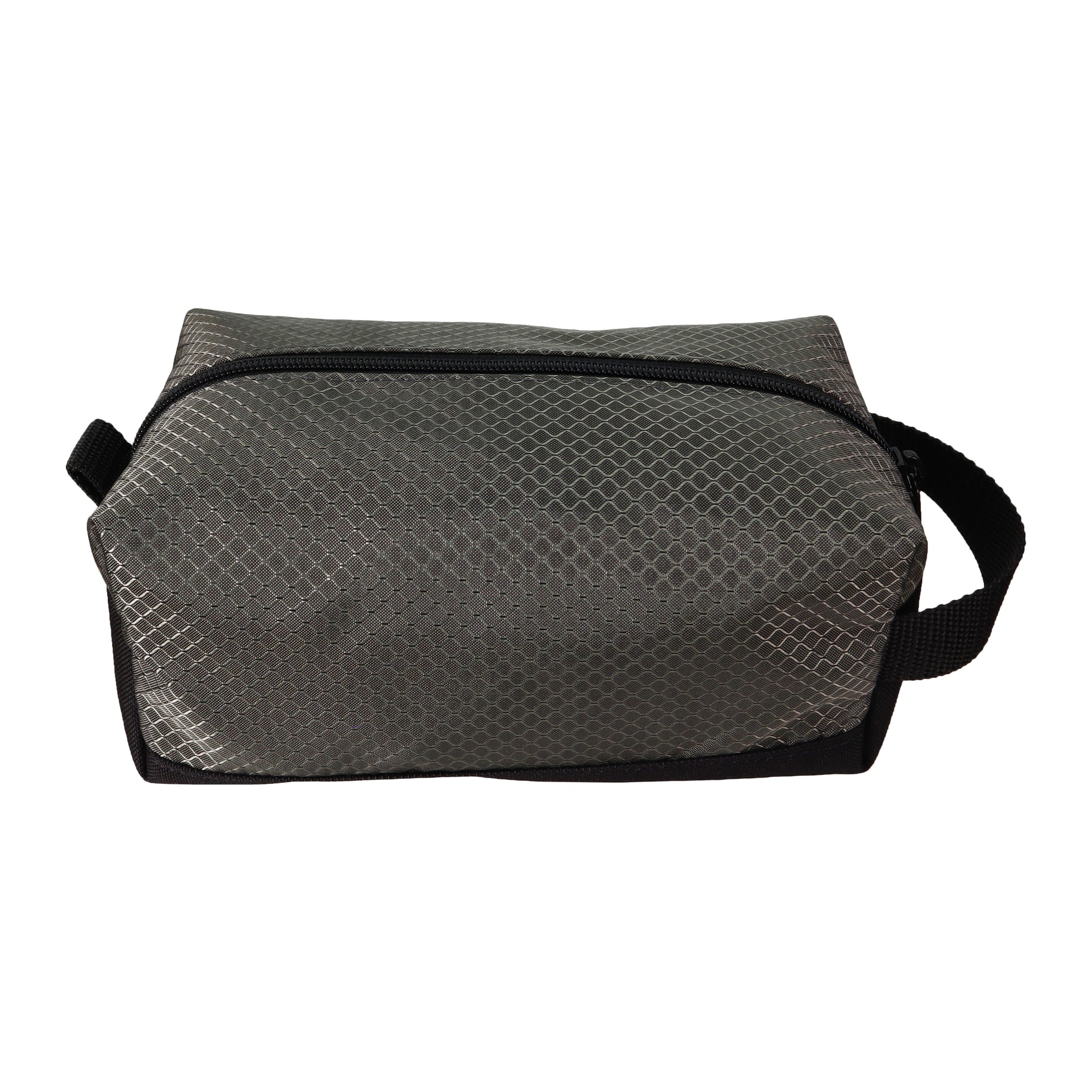 Gray and Black Ripstop and Canvas Toiletry Bag