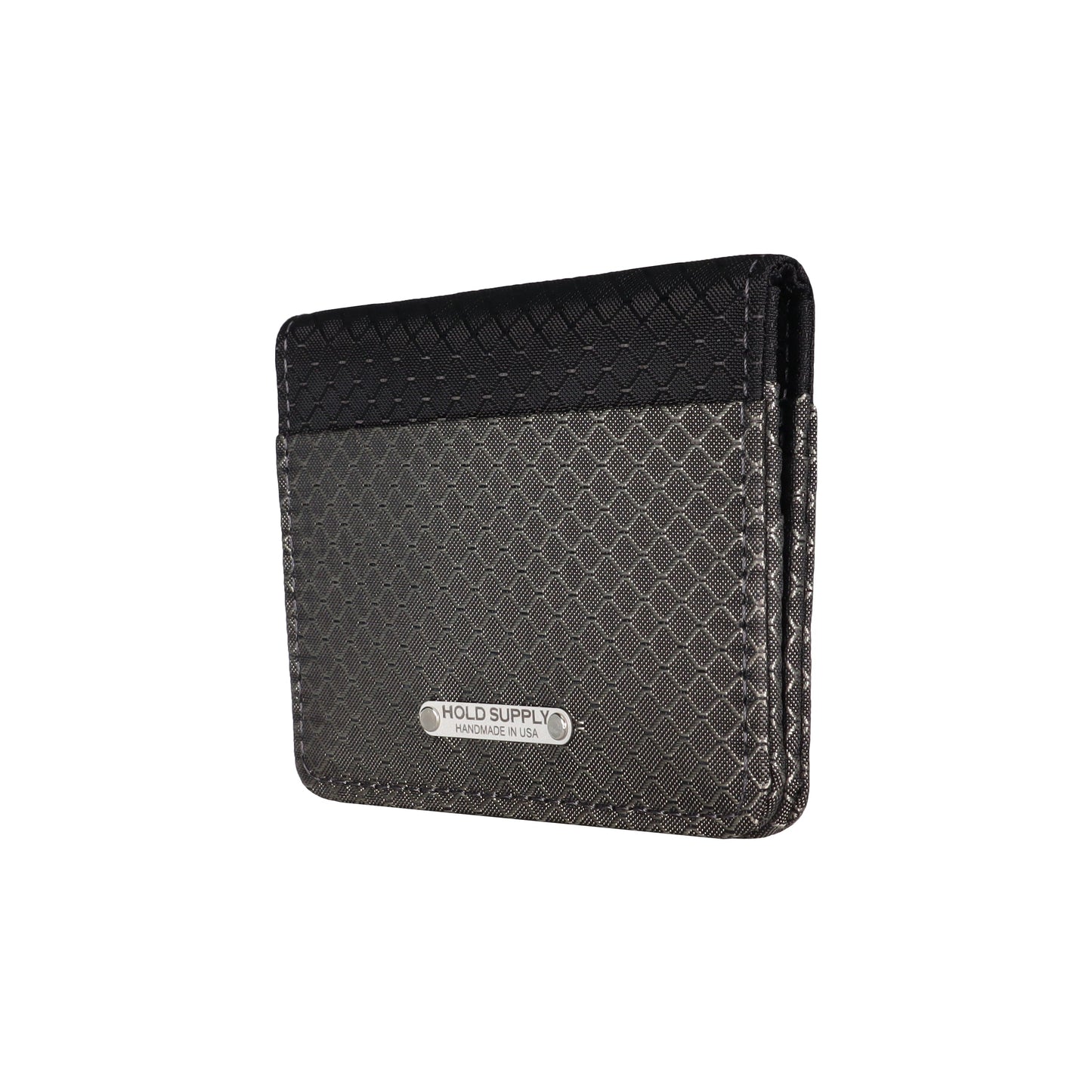 Gray and Black Ripstop Vertical Bifold Wallet