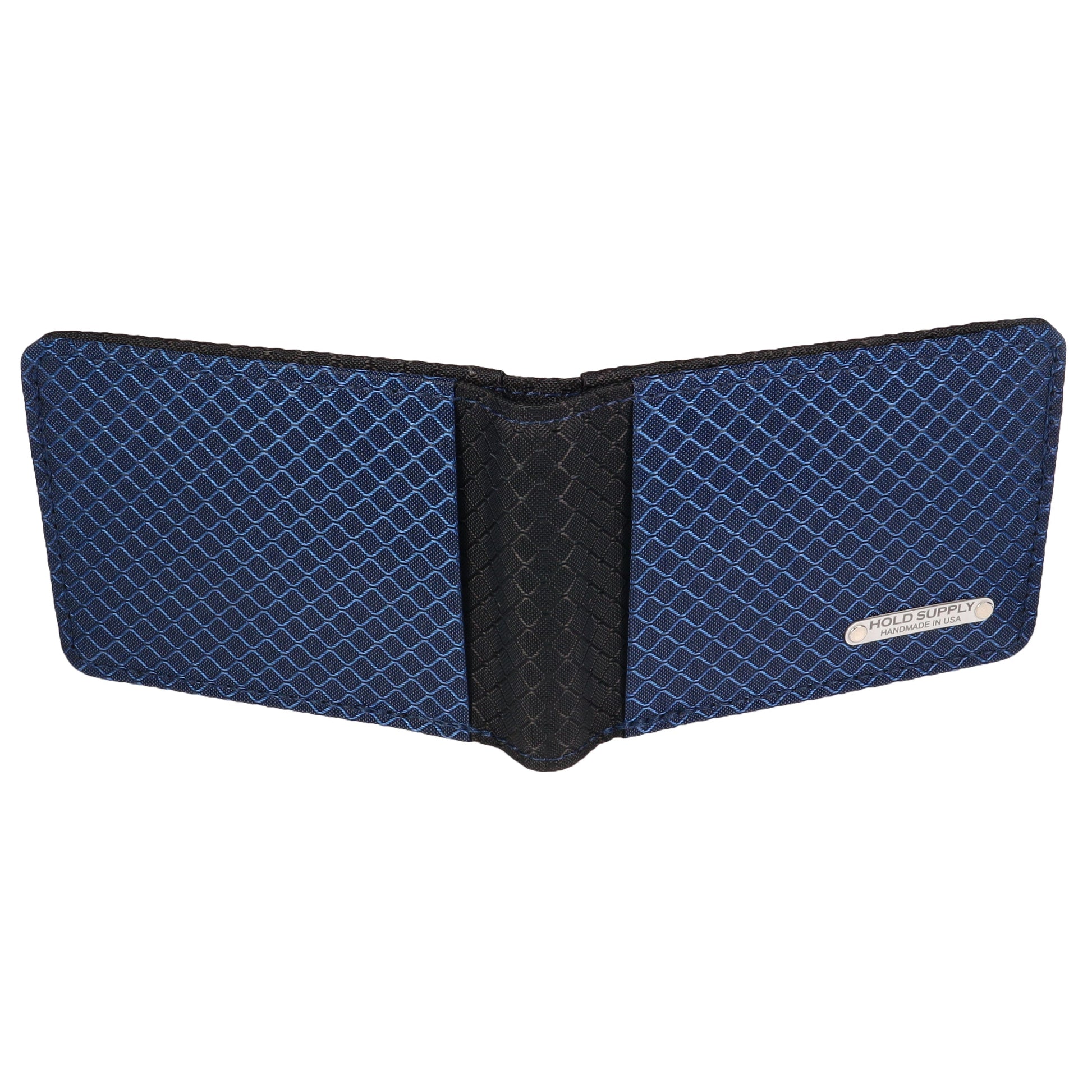 Navy Blue and Black Ripstop Fabric Wallet
