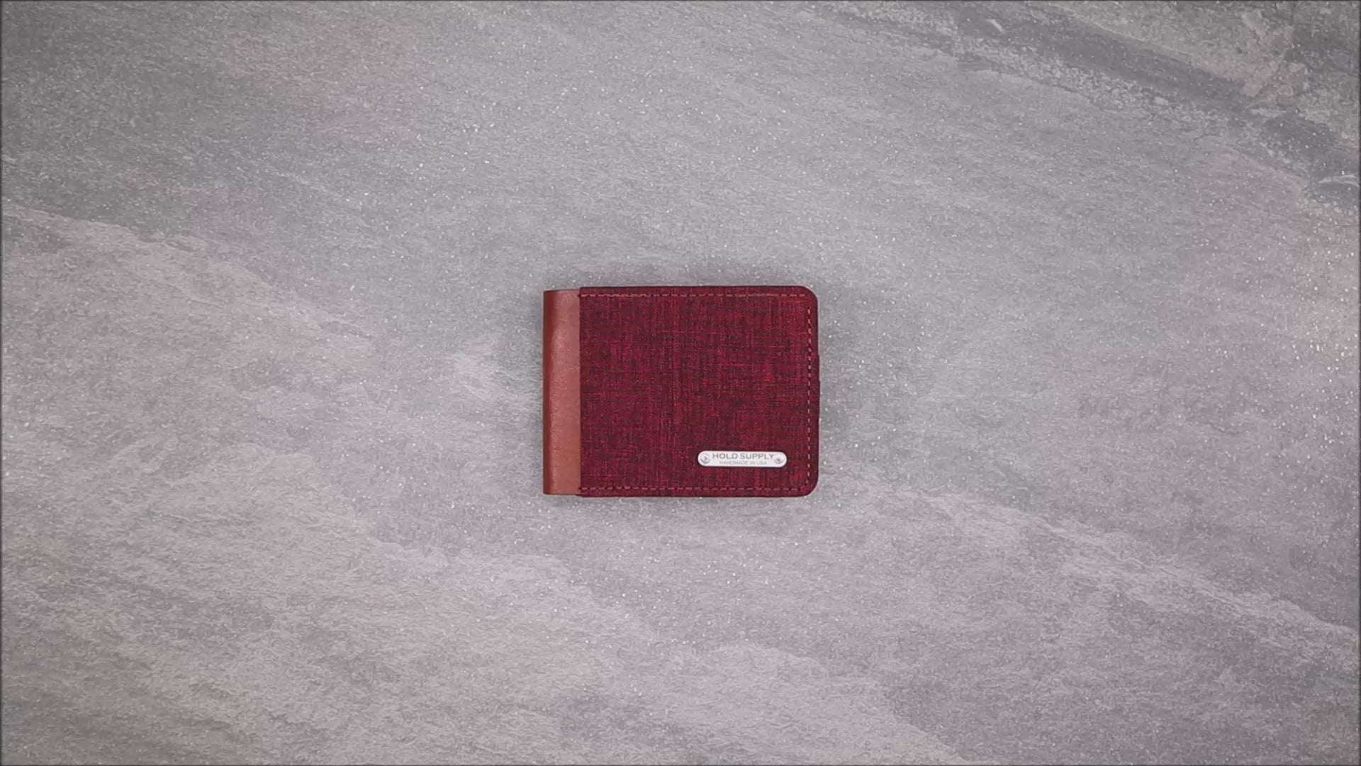Red & Brown Leather and Canvas Men's Bifold Wallet