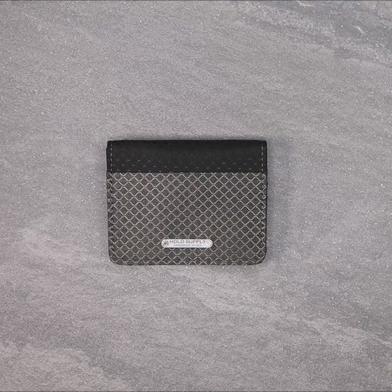 Gray and Black Ripstop Vertical Bifold Wallet
