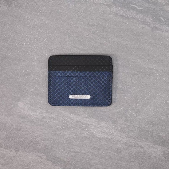 Navy Blue and Black Ripstop Card Holder Wallet