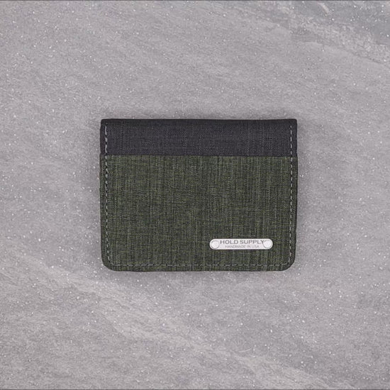 Green and Gray Vertical Bifold Wallet