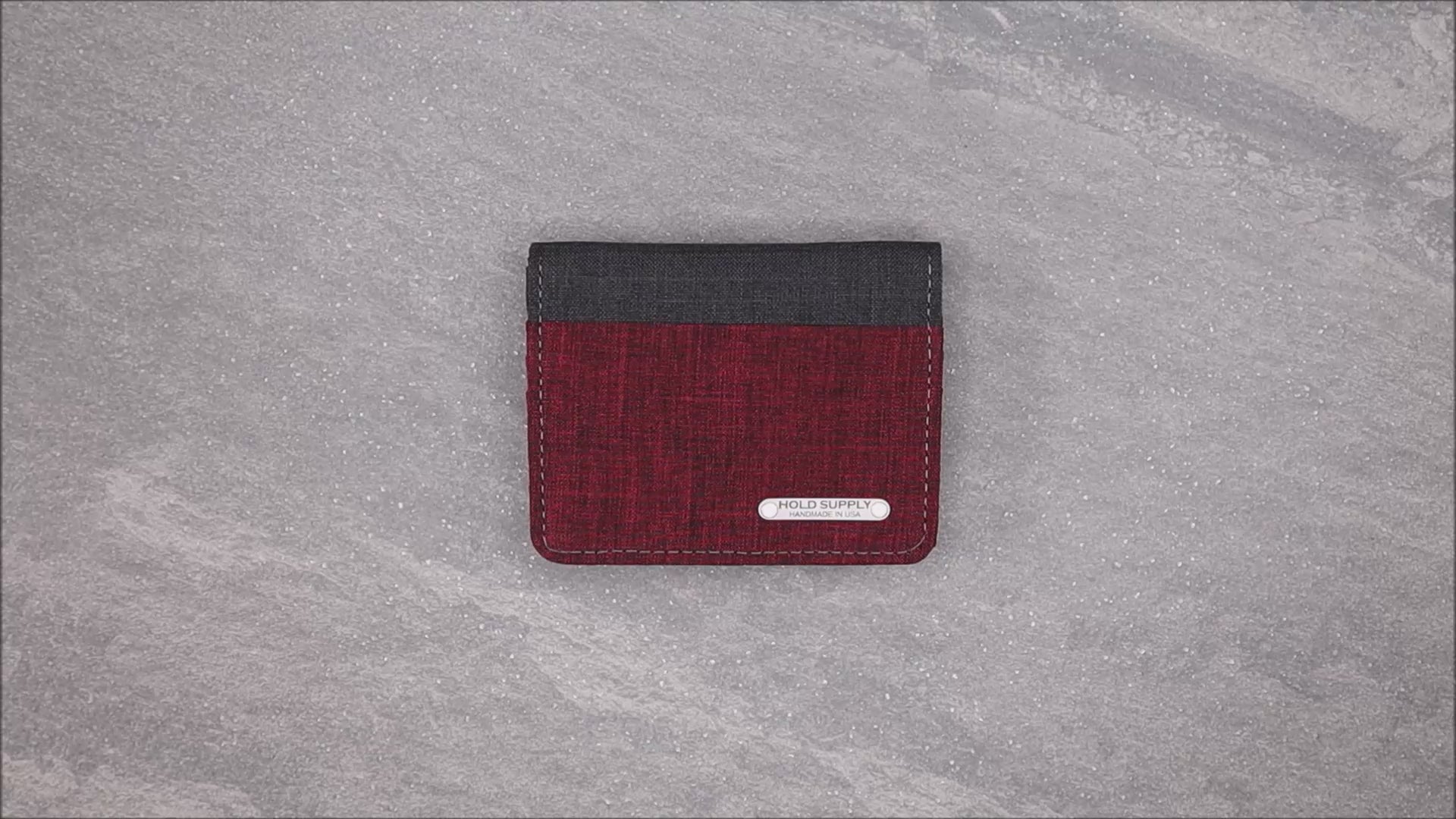 Red and Gray Vertical Bifold Wallet