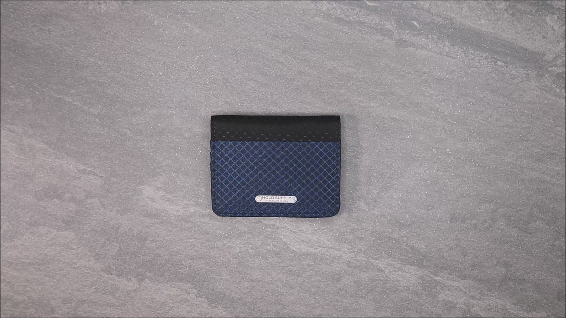 Navy Blue and Black Ripstop Vertical Bifold Wallet