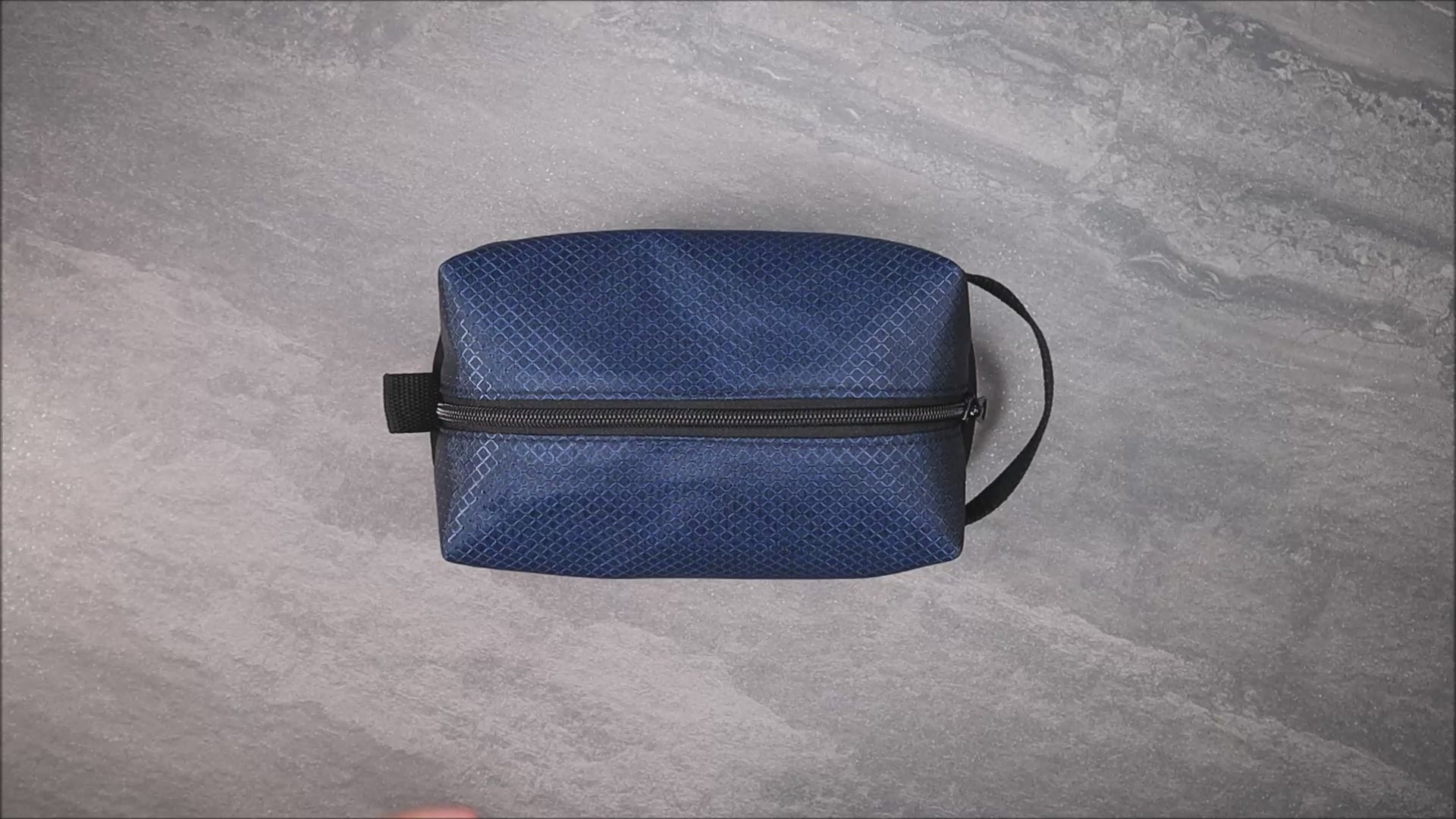 Navy Blue and Black Ripstop and Canvas Toiletry Bag