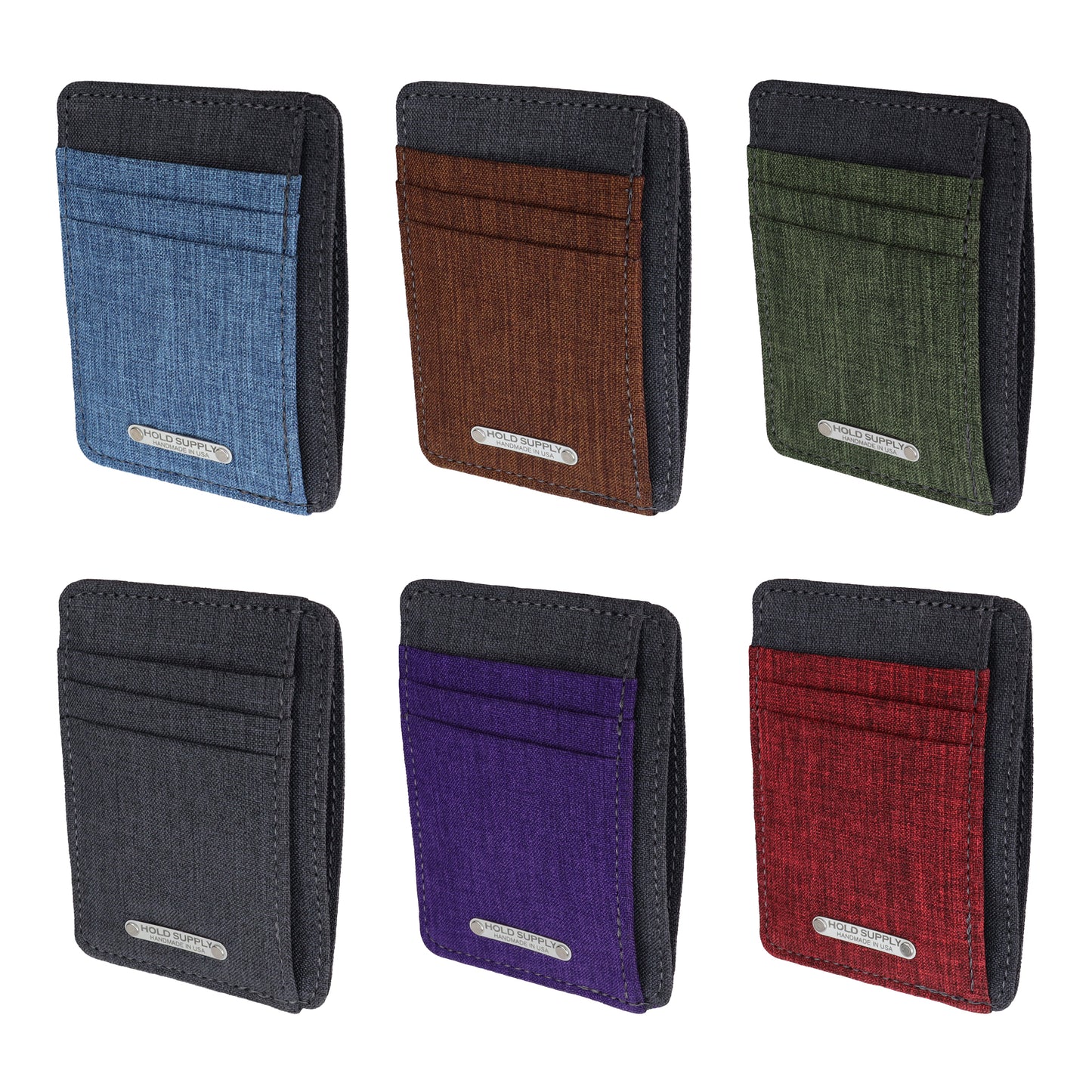 Purple and Gray Fabric Front Pocket Wallet