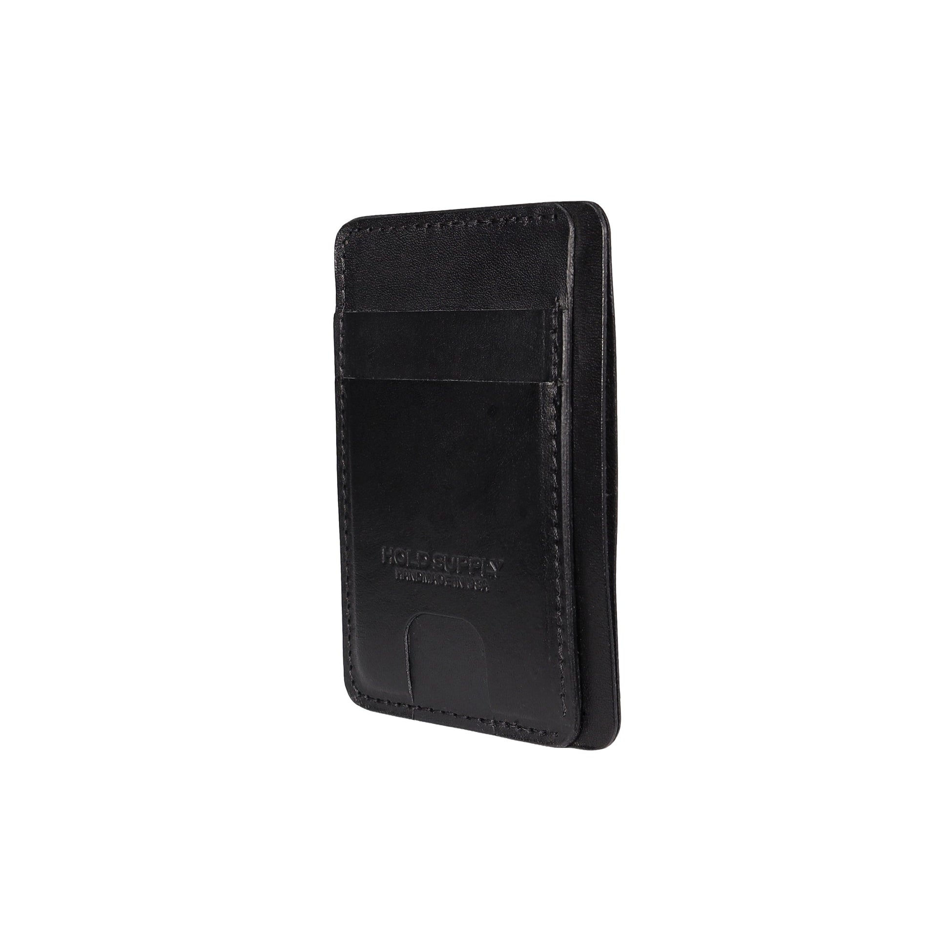 Black leather Front Pocket Wallet