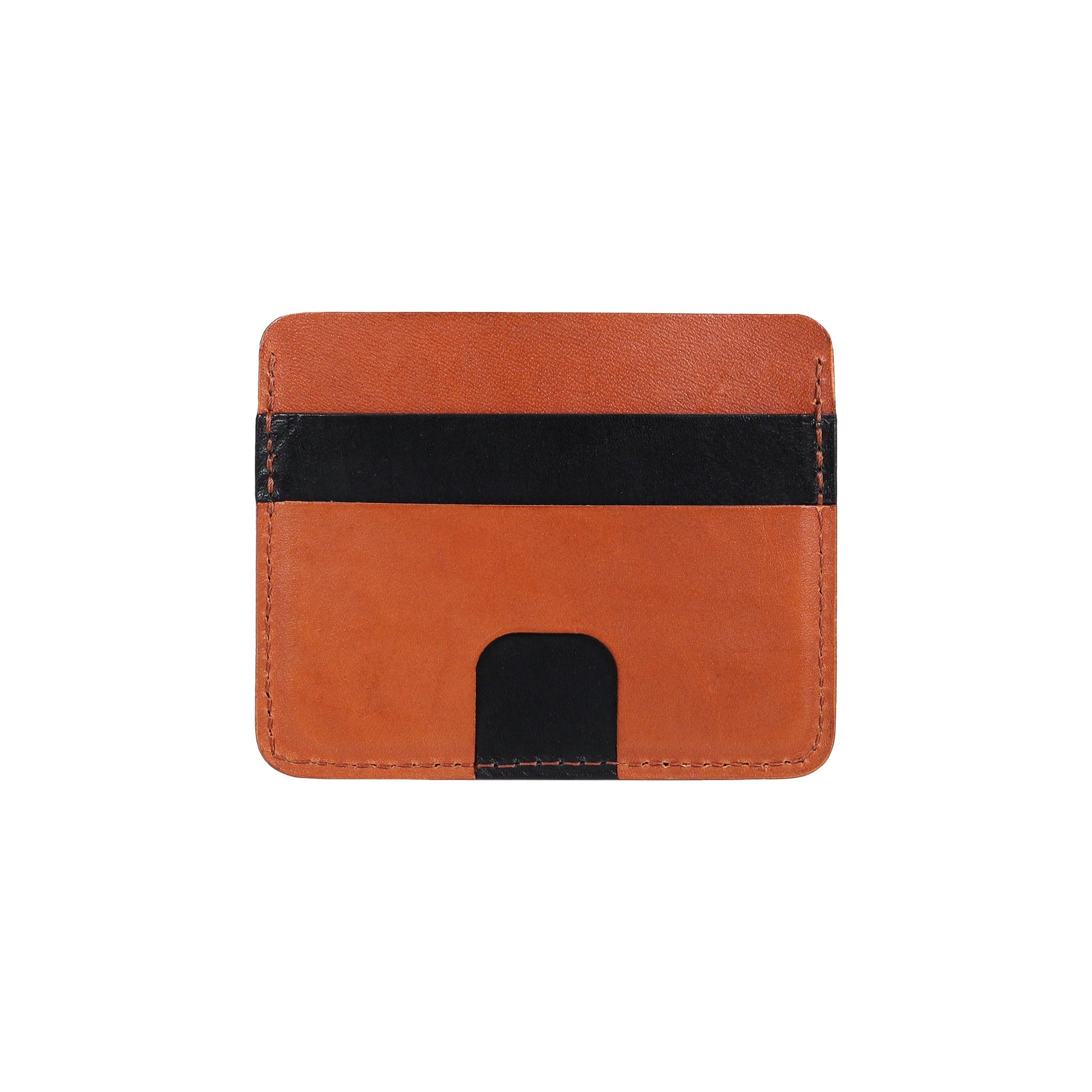 Black and Brown Leather Card Holder Wallet