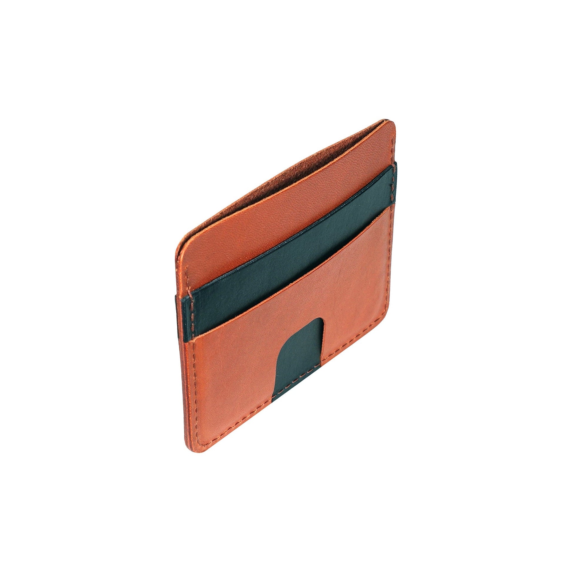 Black and Brown Leather Card Holder Wallet