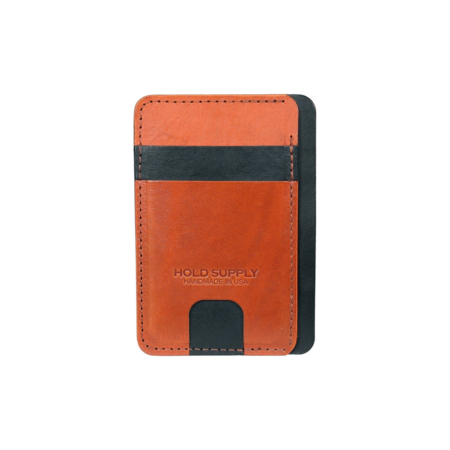Black and Brown Leather Front Pocket Wallet