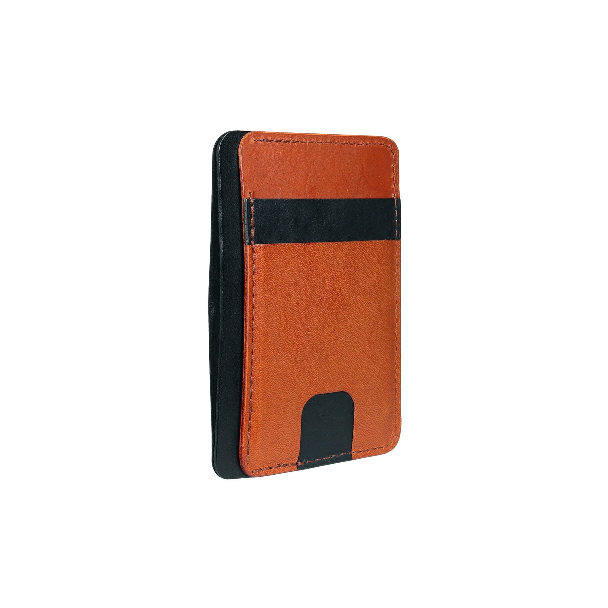 Black and Brown Leather Front Pocket Wallet