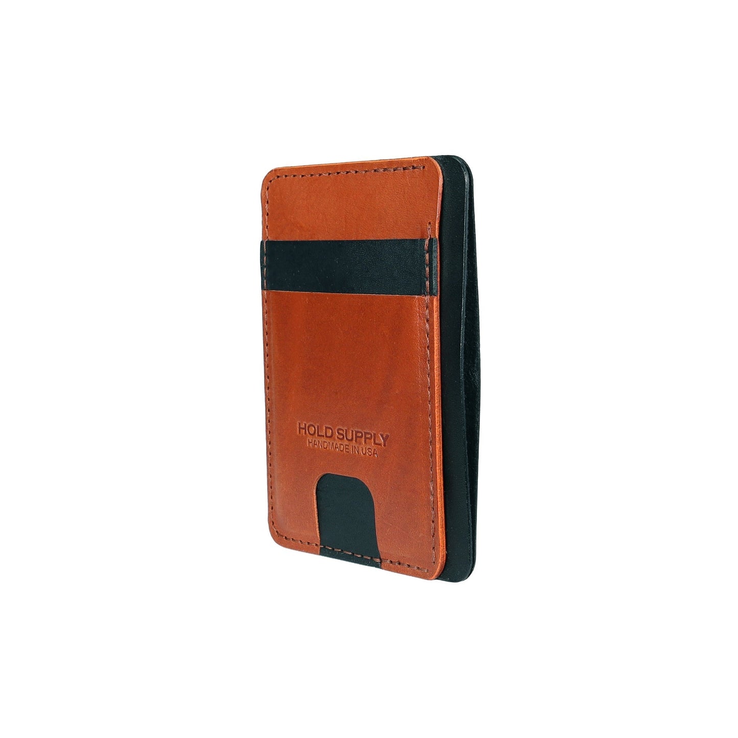 Black and Brown Leather Front Pocket Wallet