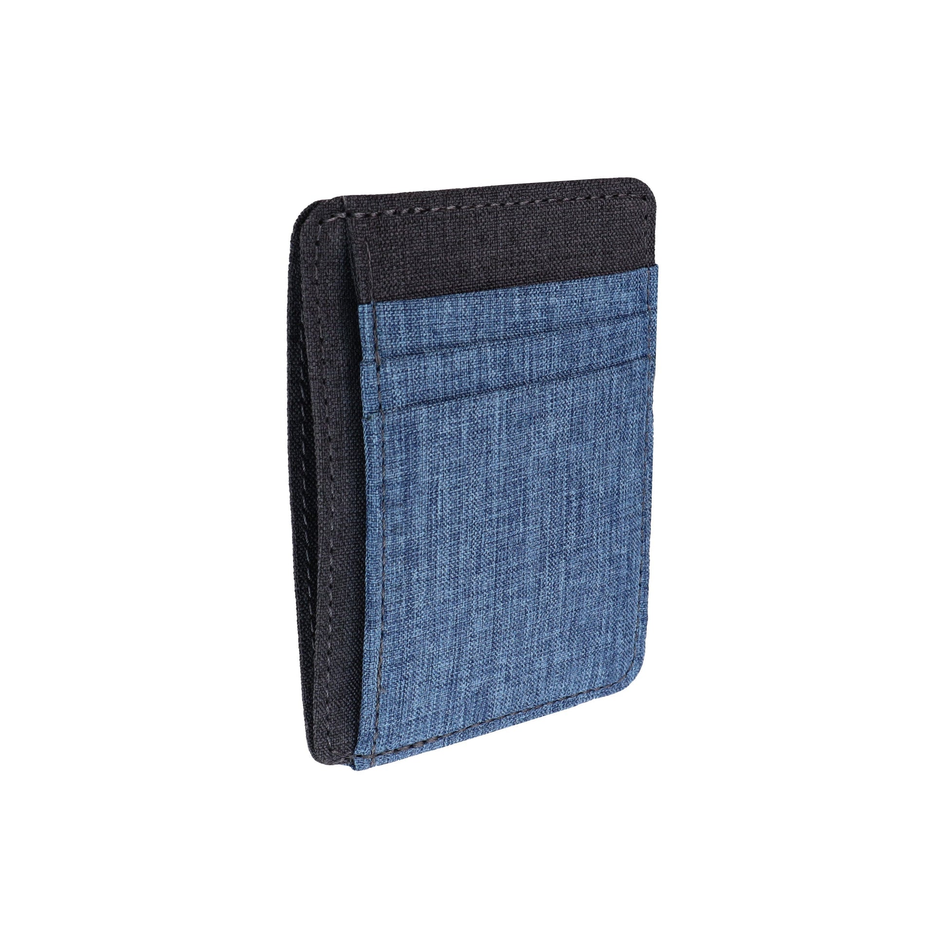 Blue and Gray Fabric Front Pocket Wallet
