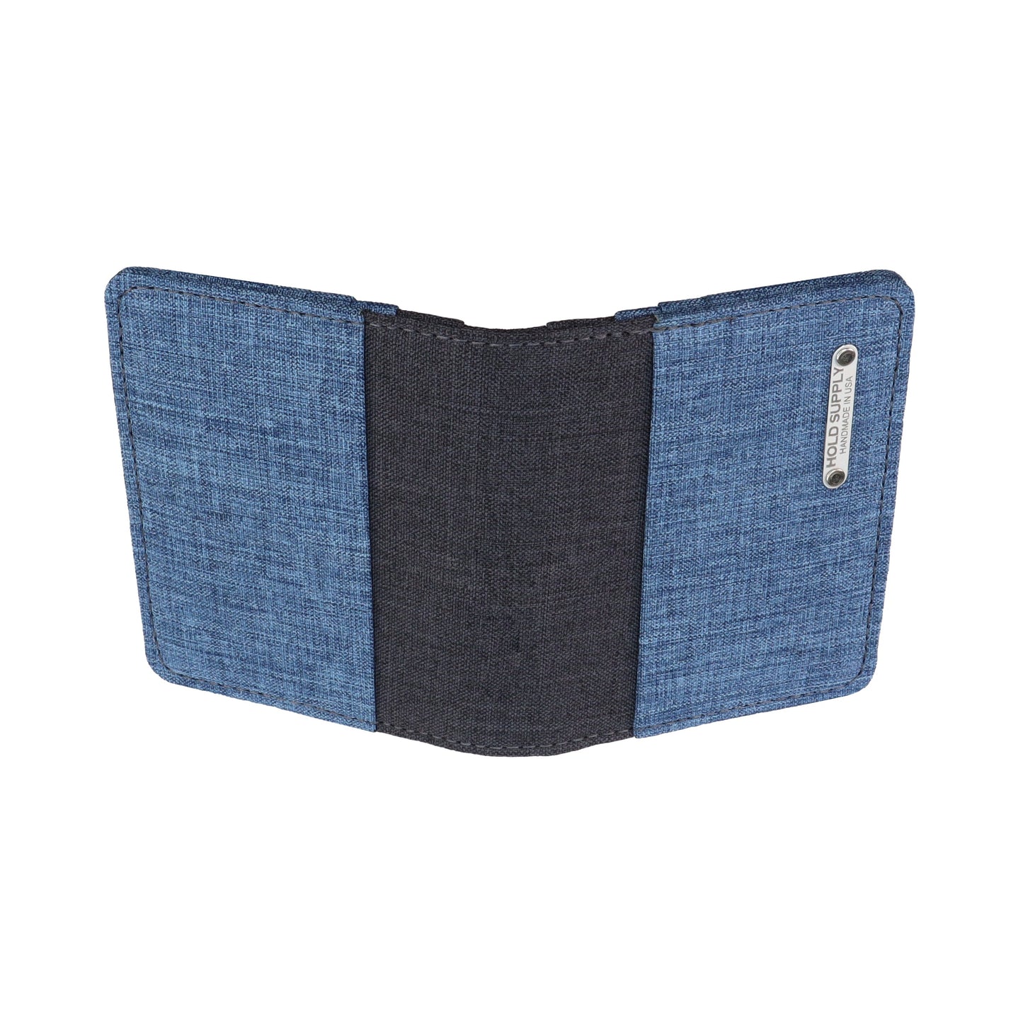 Blue and Gray Vertical Bifold Wallet