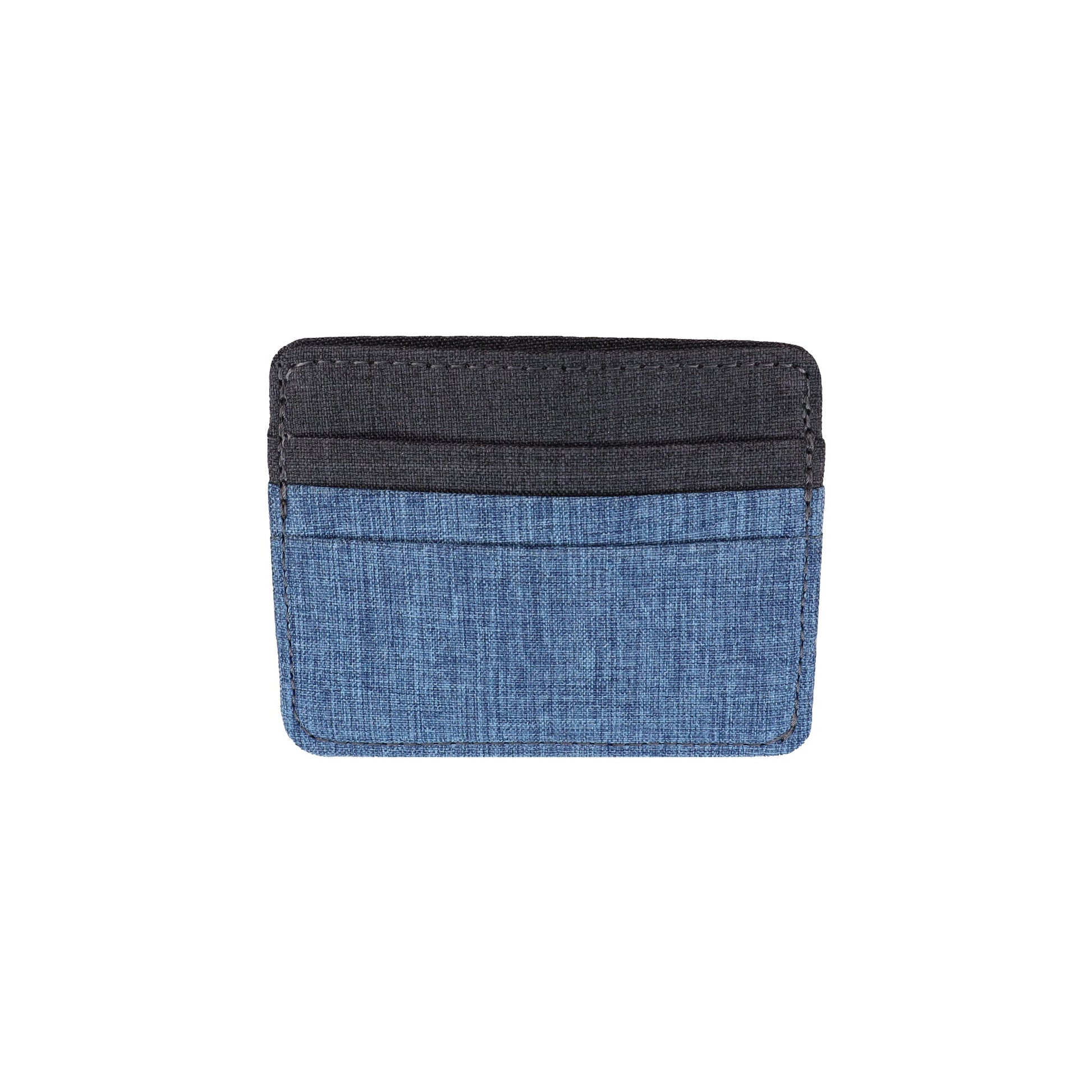 Blue and Gray Polyester Fabric Card Holder Wallet