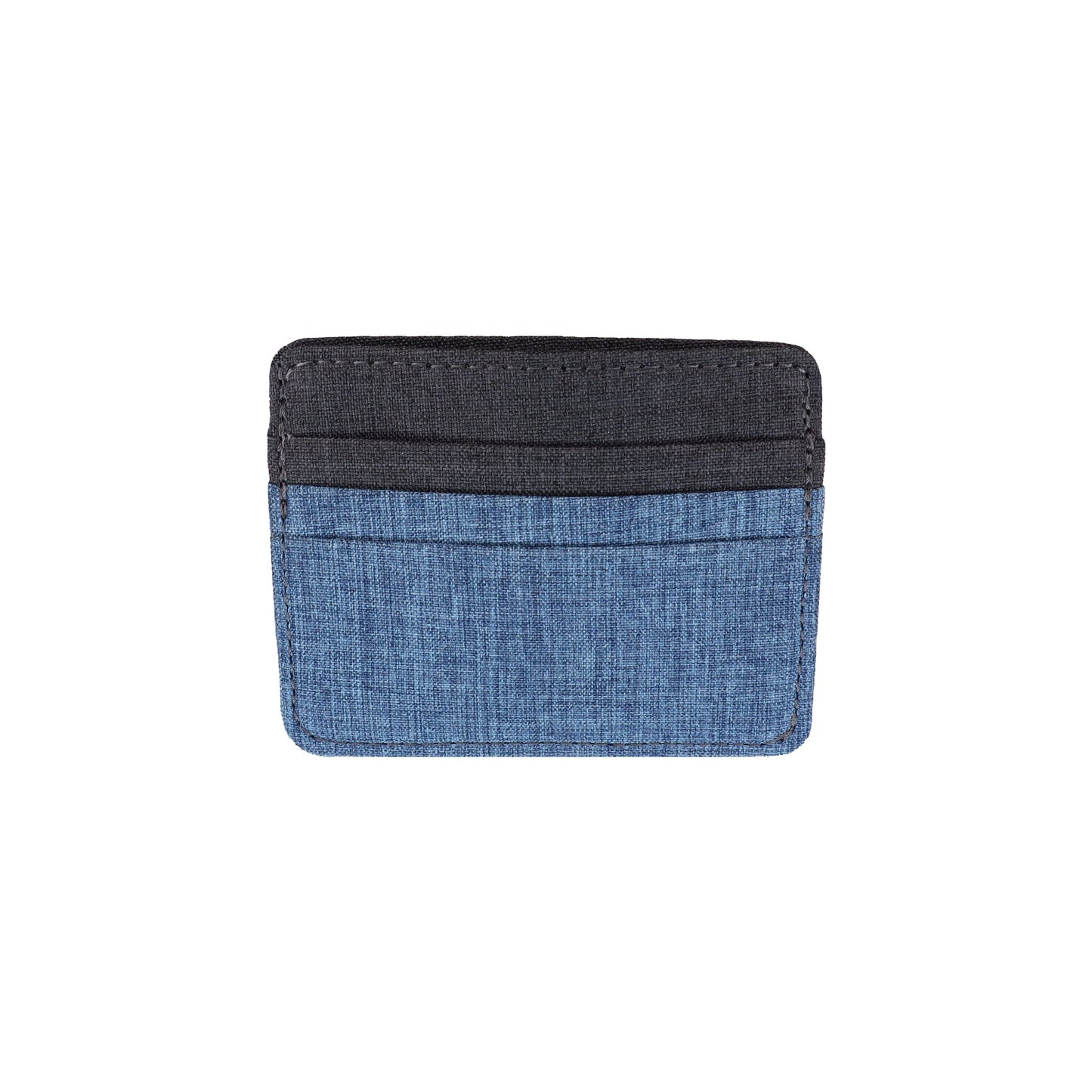 Blue and Gray Polyester Fabric Card Holder Wallet