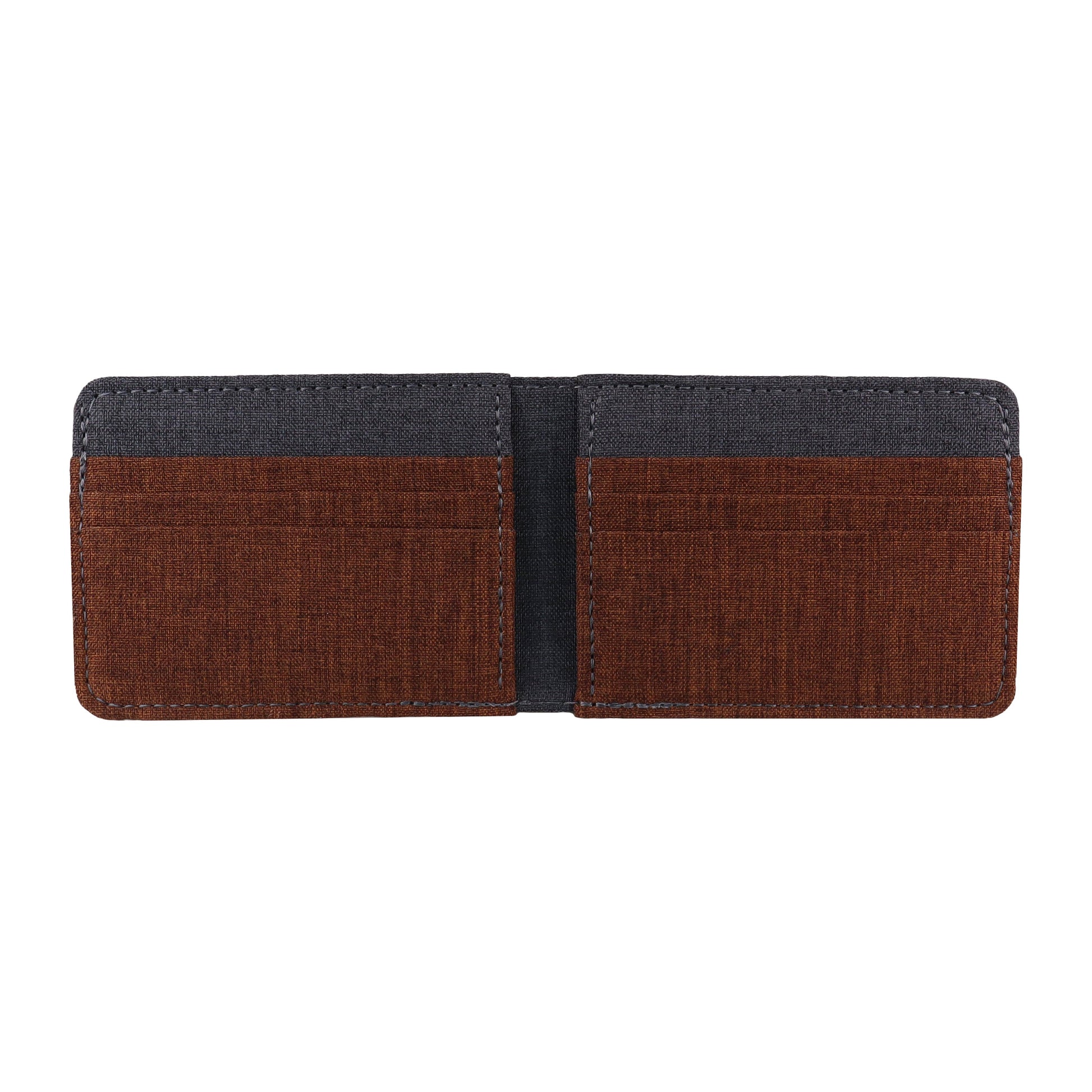 Brown and Gray Fabric Bifold Wallet