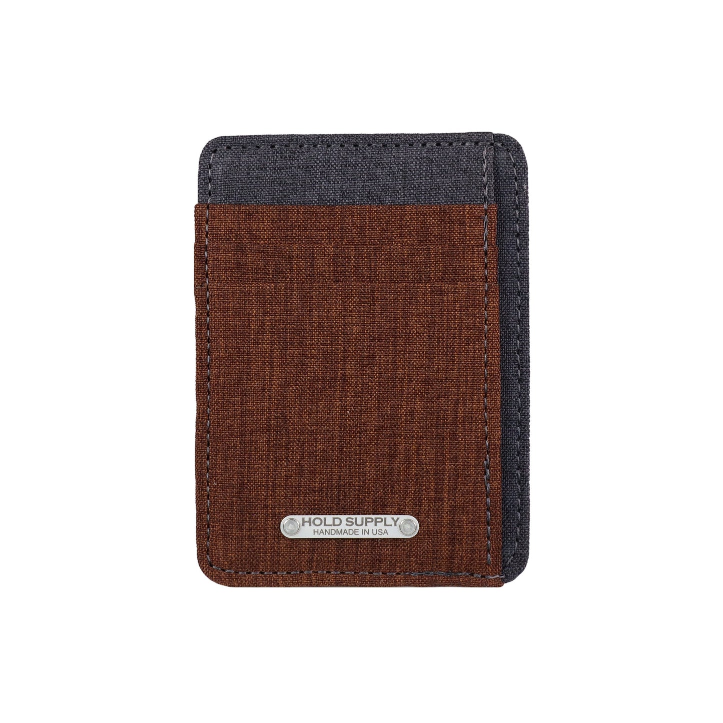 Brown and Gray Fabric Front Pocket Wallet