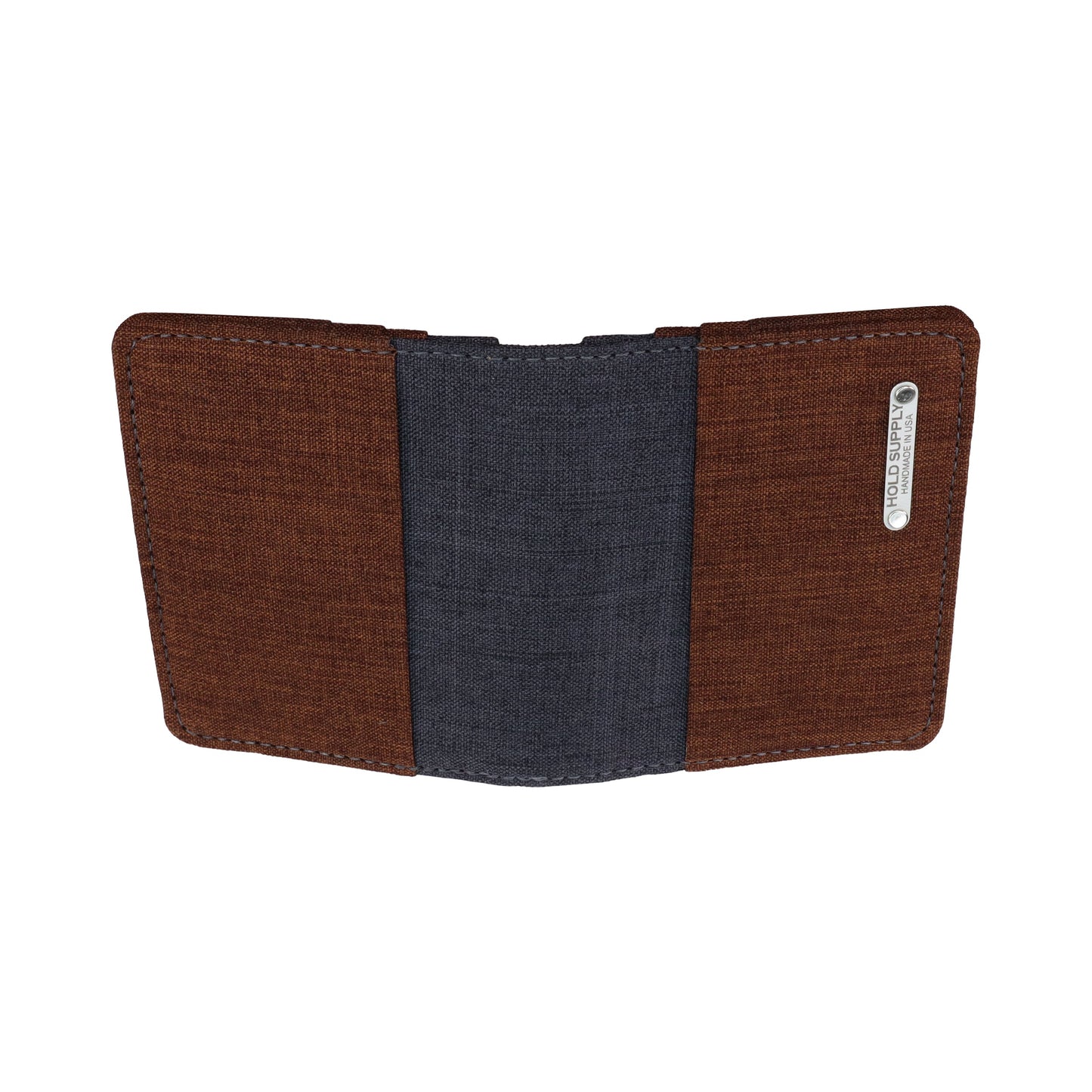 Brown and Gray Vertical Bifold Wallet