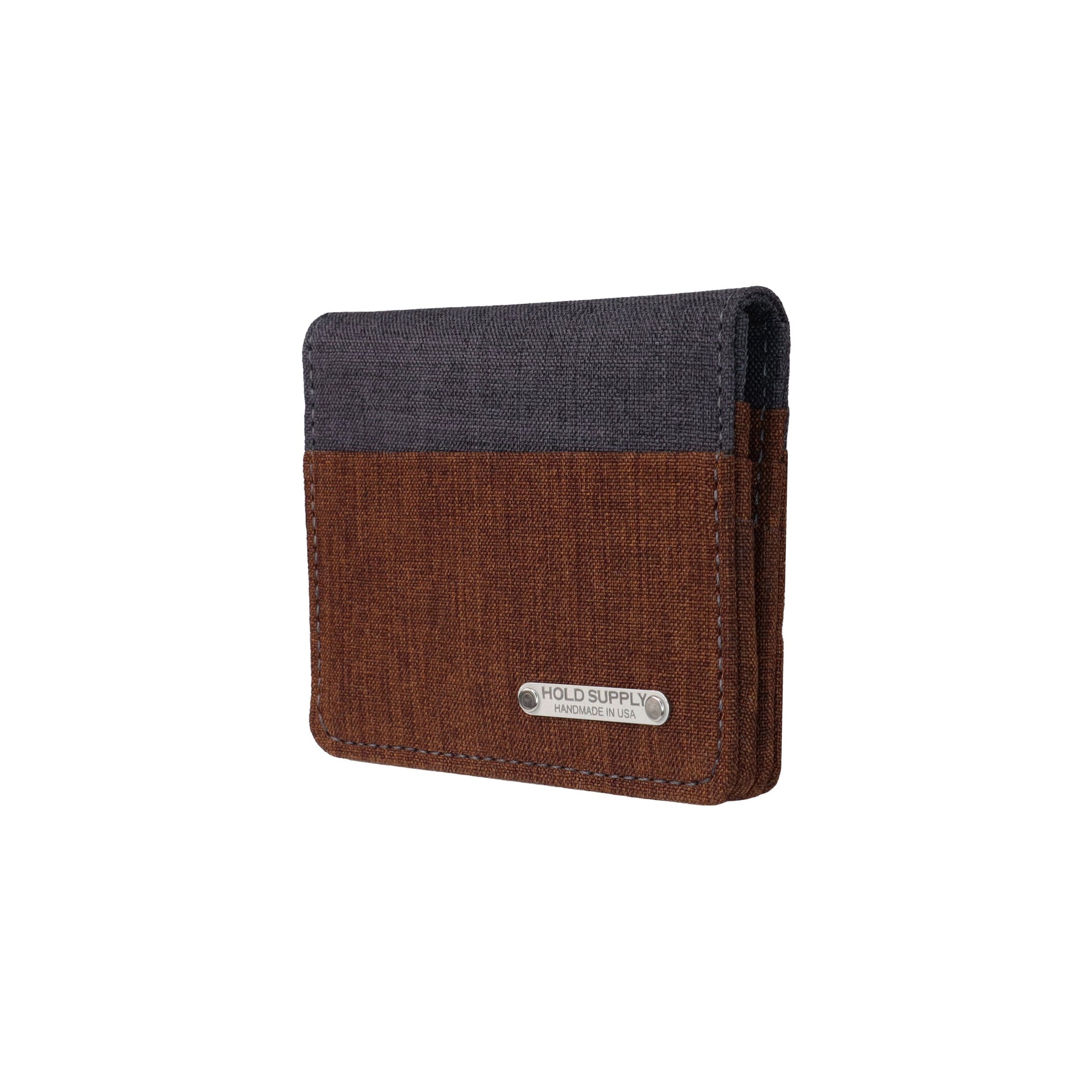 Brown and Gray Vertical Bifold Wallet