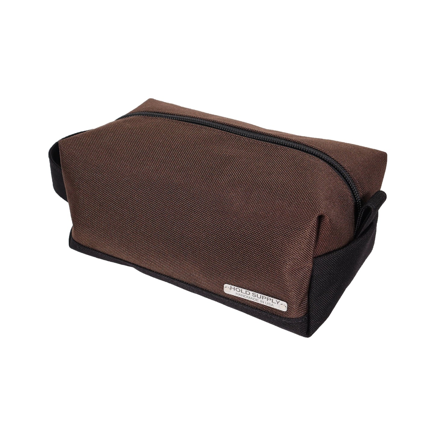 Brown and Black Canvas Toiletry Bag