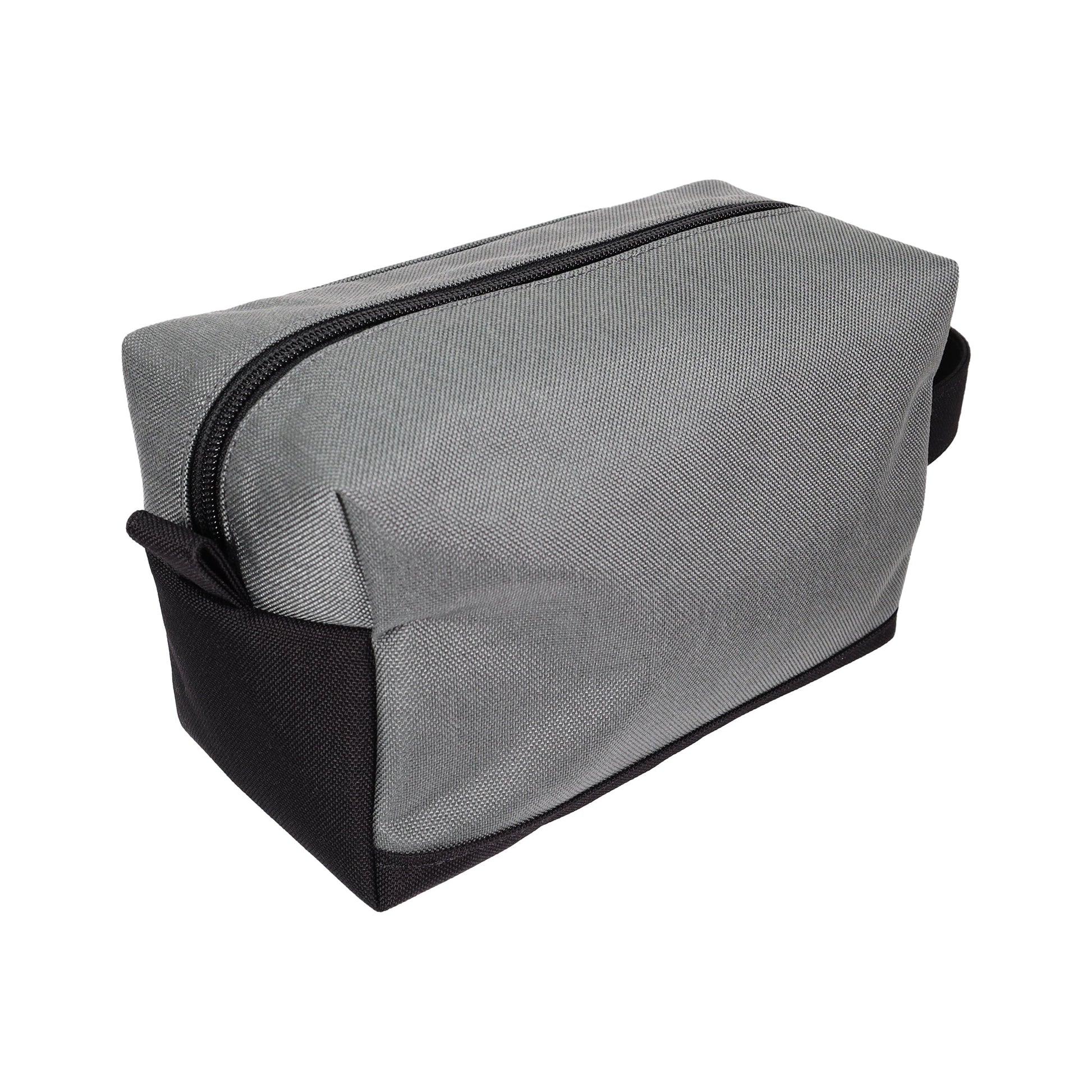 Gray and Black Tall Canvas Toiletry Bag