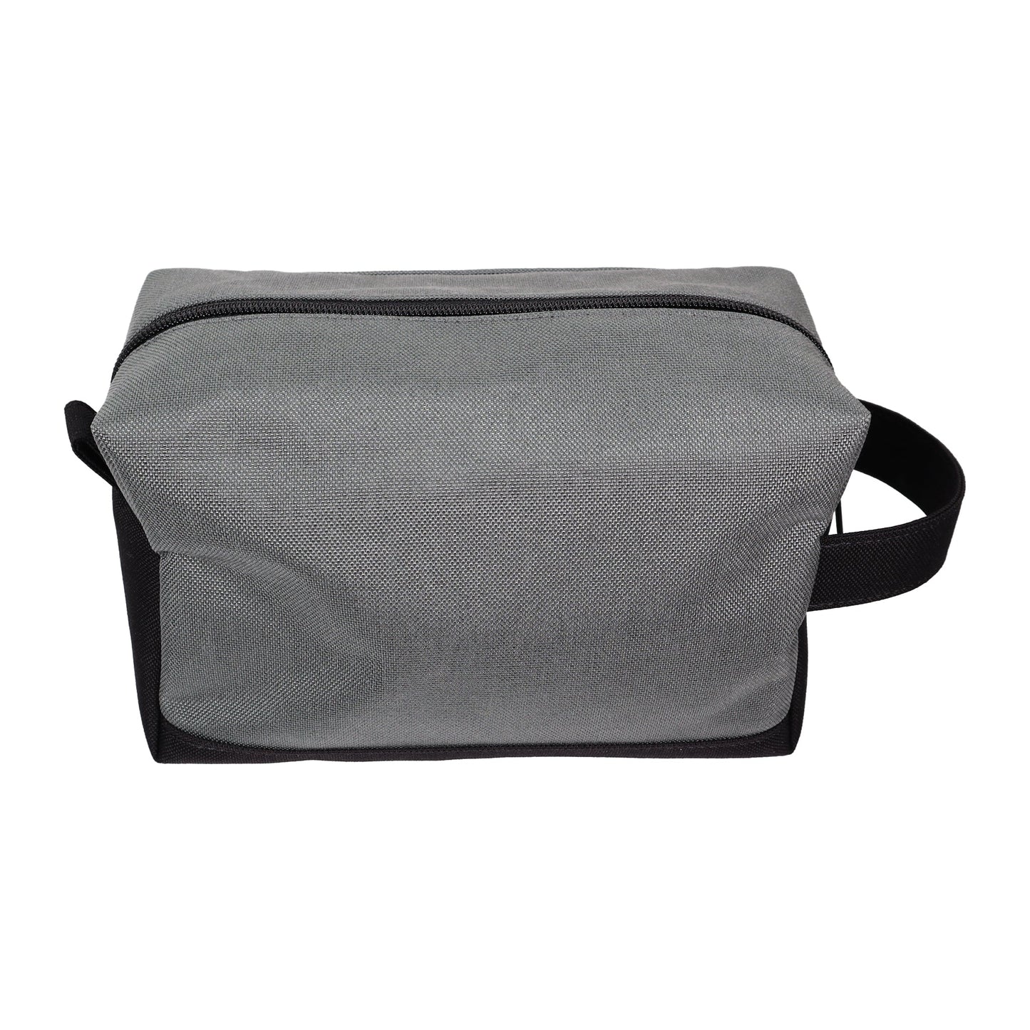 Gray and Black Tall Canvas Toiletry Bag