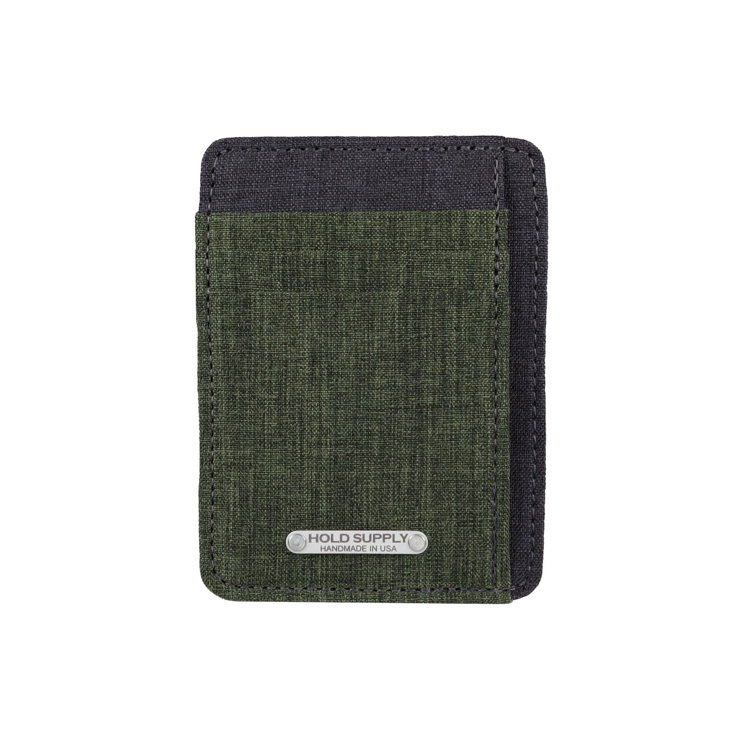 Green and Gray Fabric Front Pocket Wallet