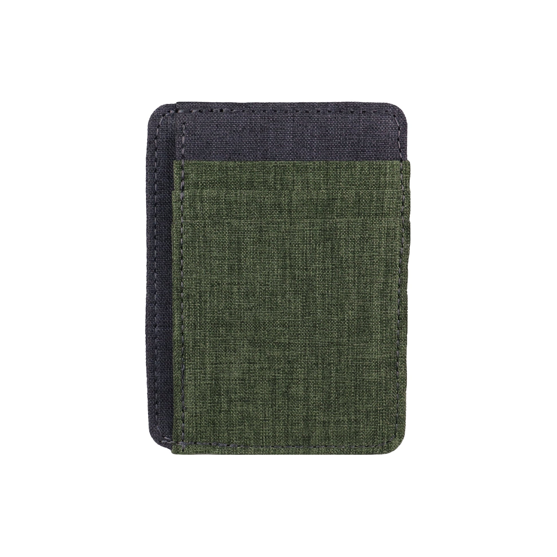 Green and Gray Fabric Front Pocket Wallet