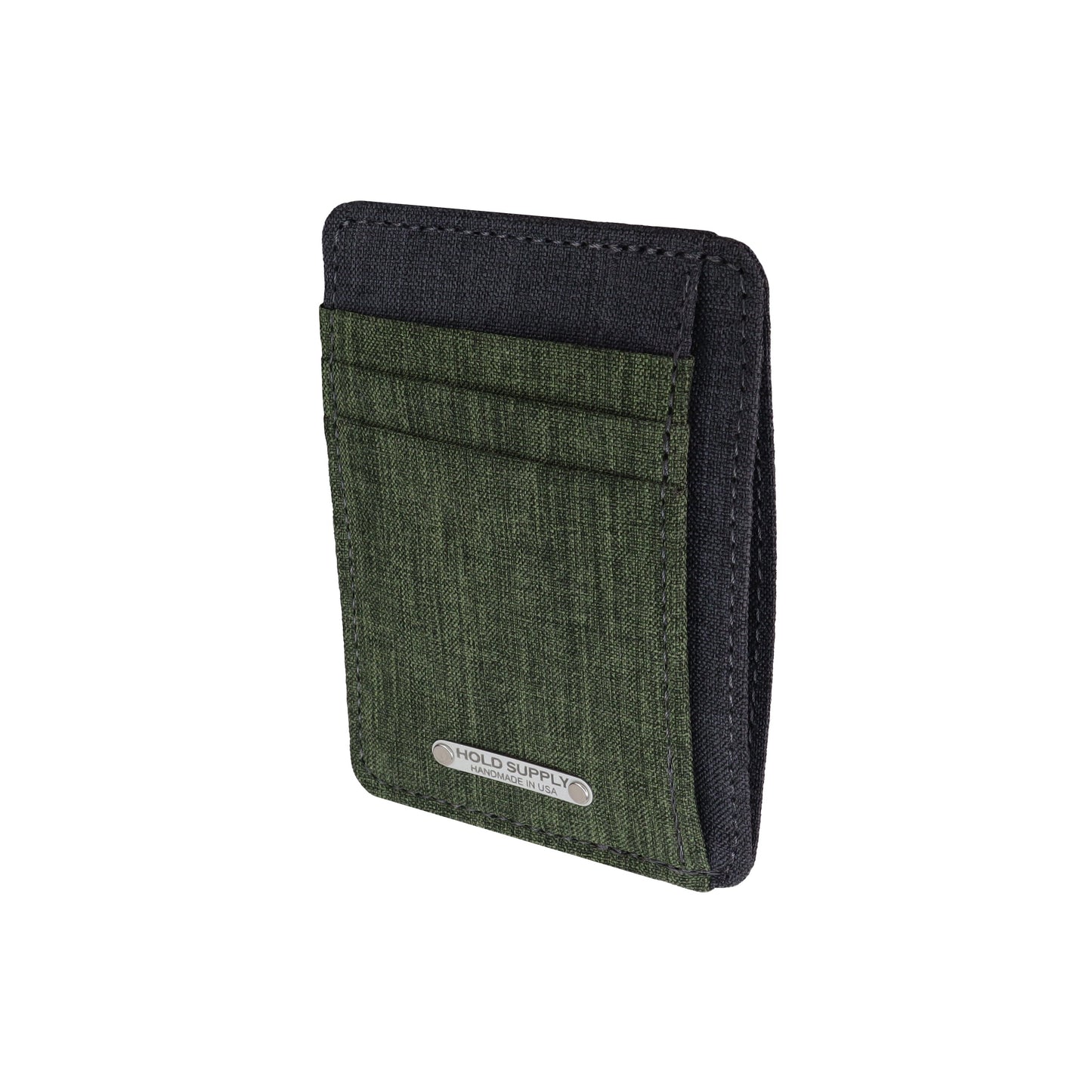 Green and Gray Fabric Front Pocket Wallet