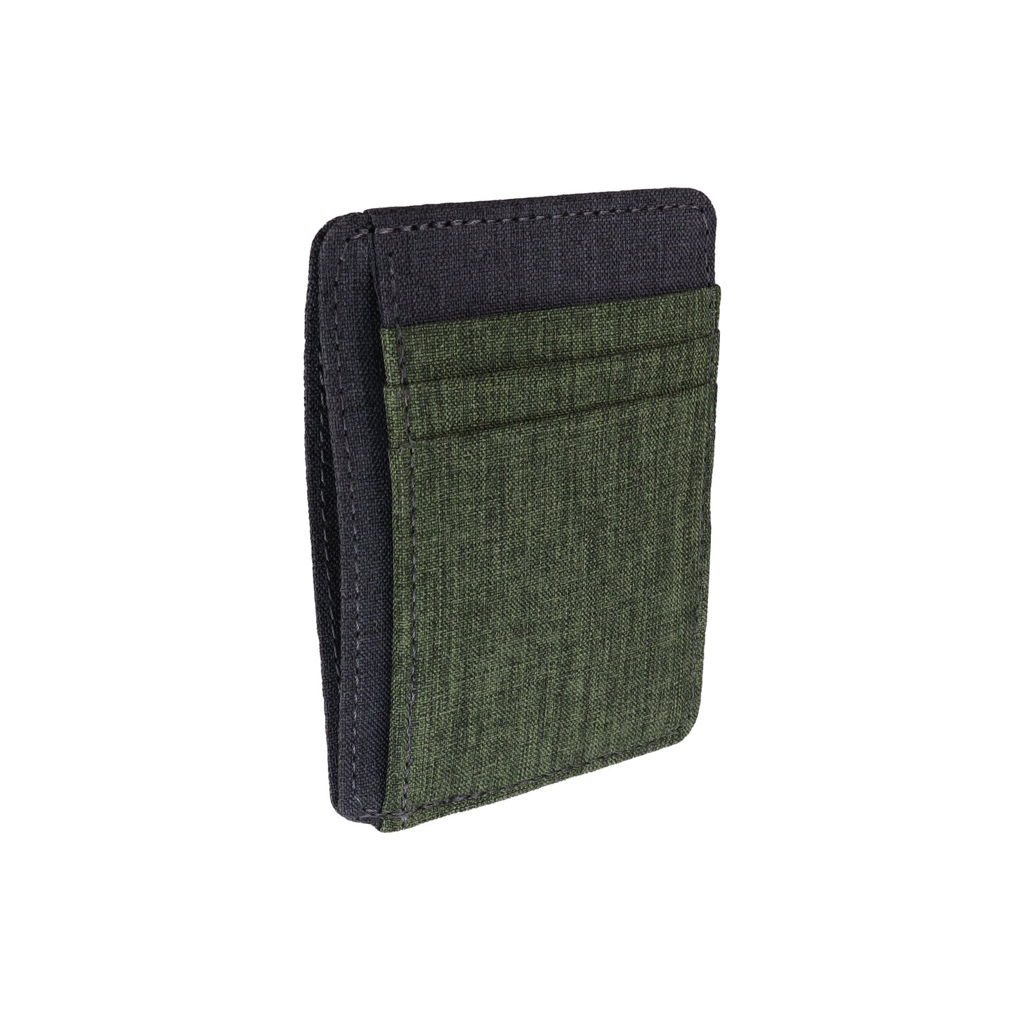 Green and Gray Fabric Front Pocket Wallet