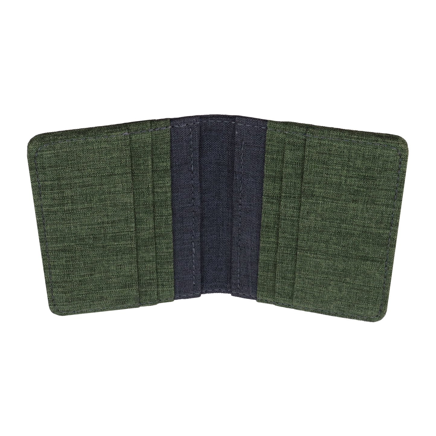 Green and Gray Vertical Bifold Wallet