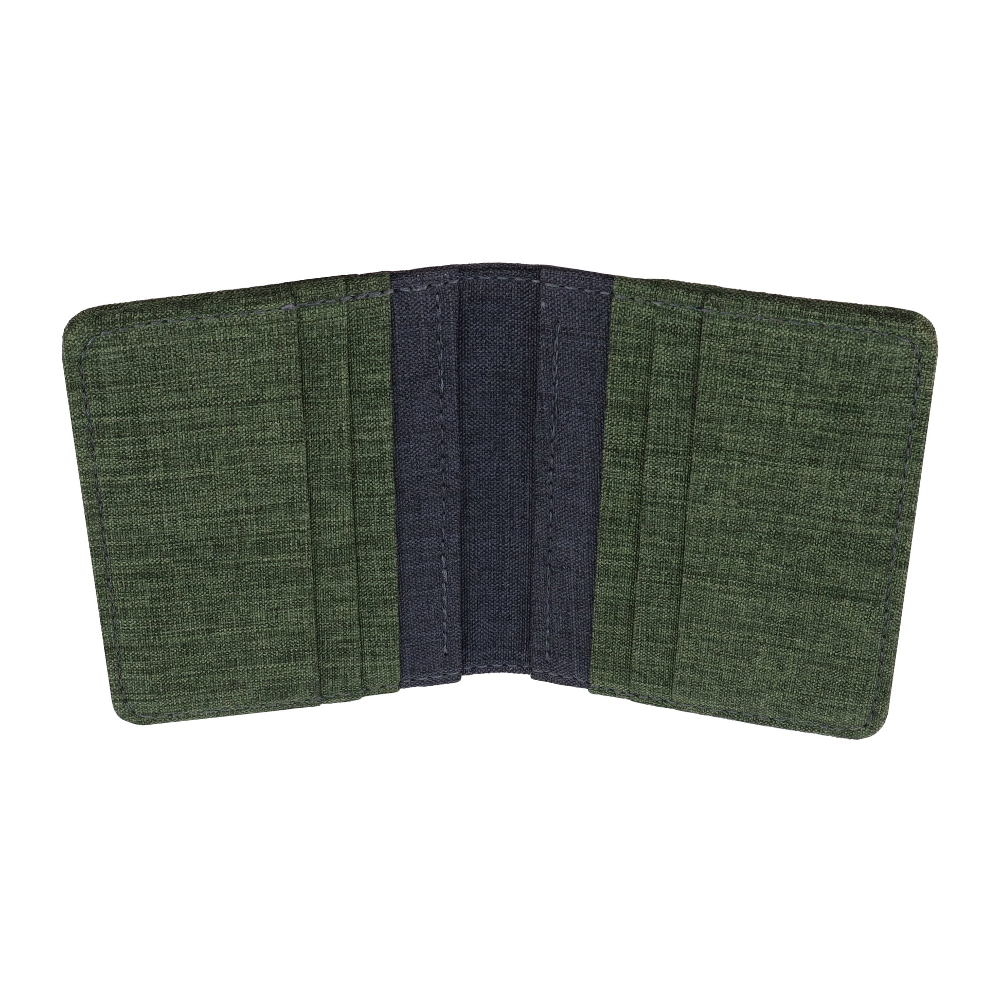 Green and Gray Vertical Bifold Wallet