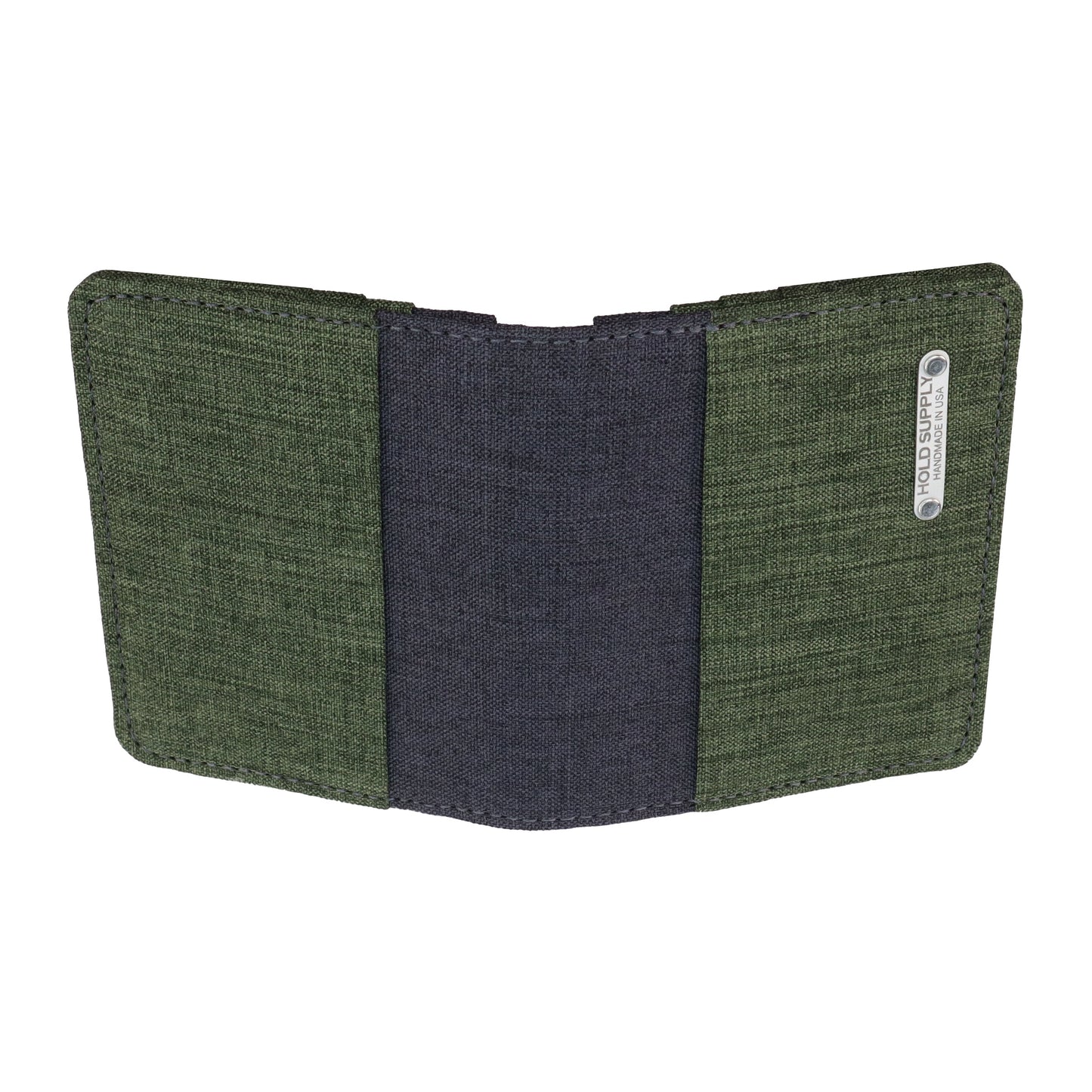 Green and Gray Vertical Bifold Wallet