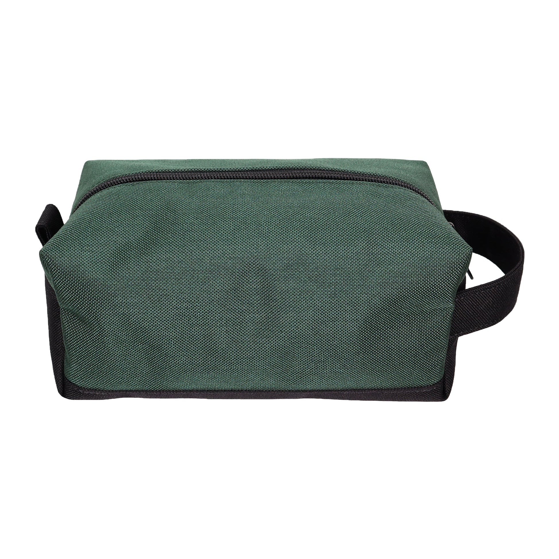 Green and Black Canvas Toiletry Bag
