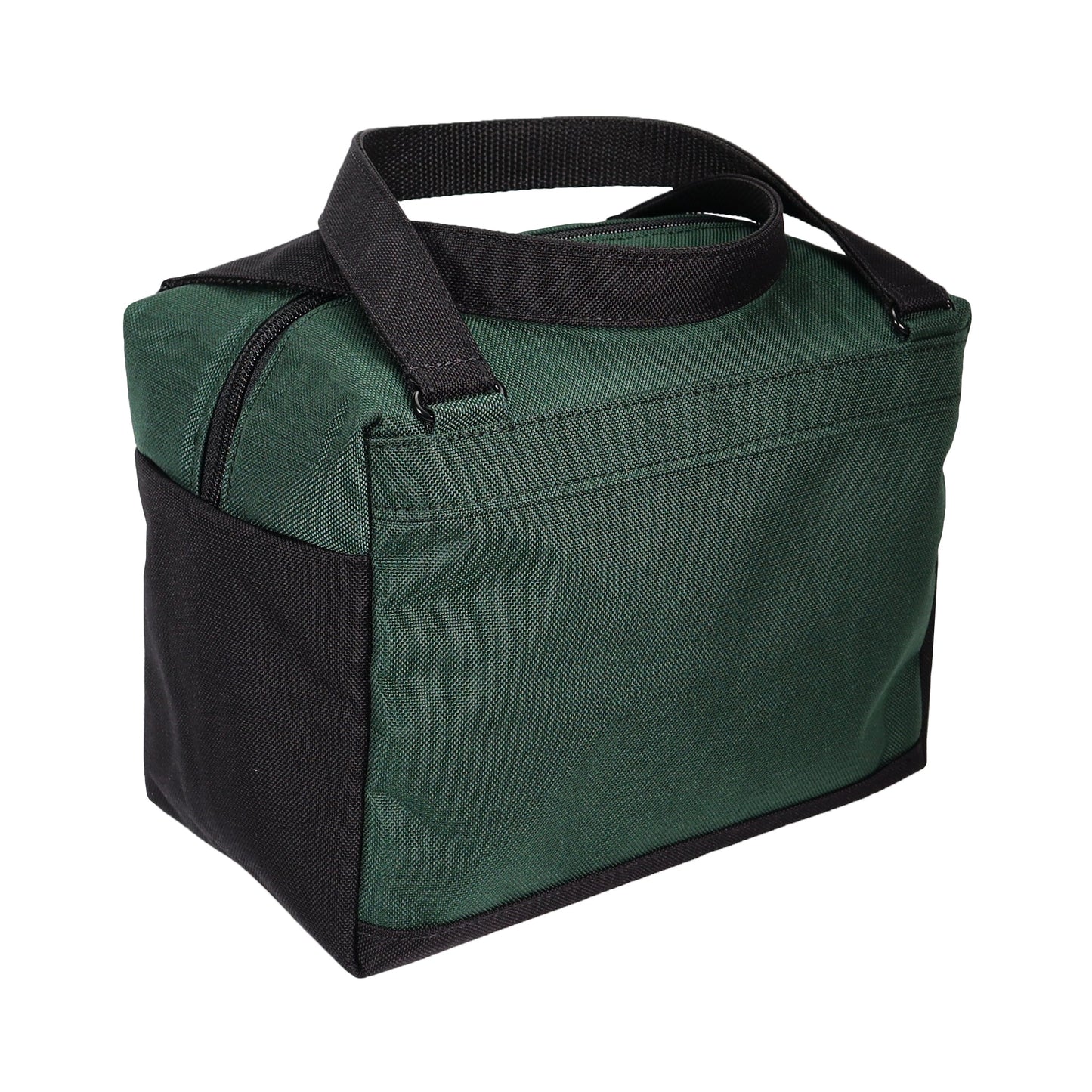 Green and Black Insulated Canvas Zippered Lunch Bag